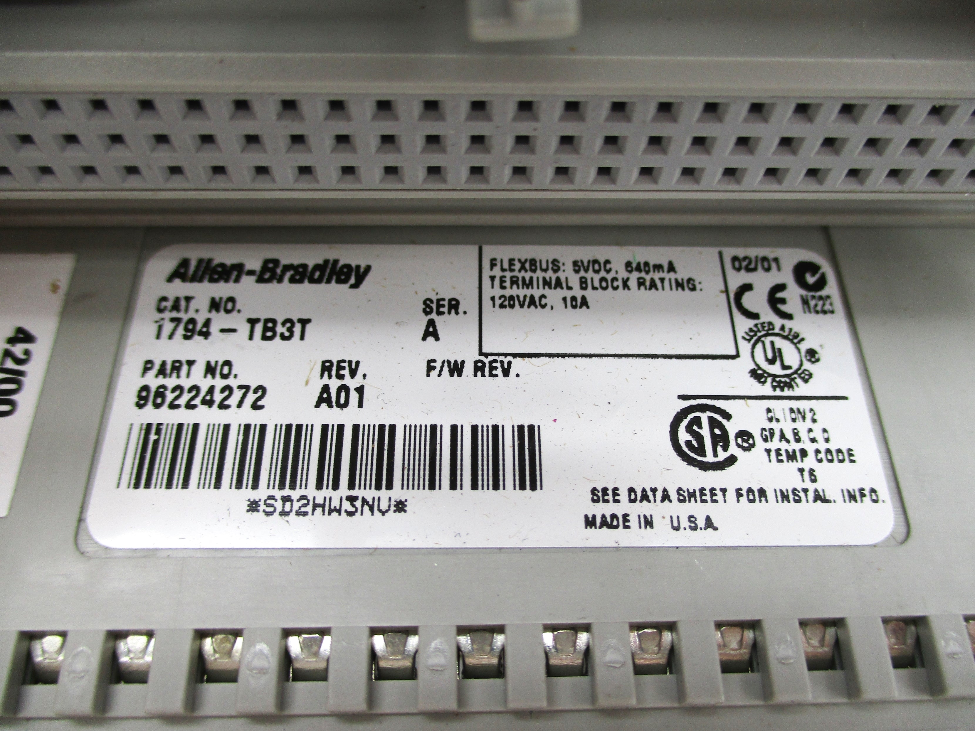 INDUSTRIAL SPARE PART 1794-TB3T SER. A NSNP