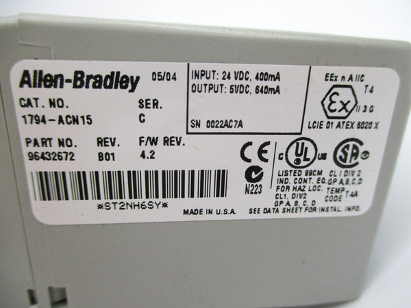 ALLEN BRADLEY 1794-ACN15 SER. C F/W 4.2 NSNP
