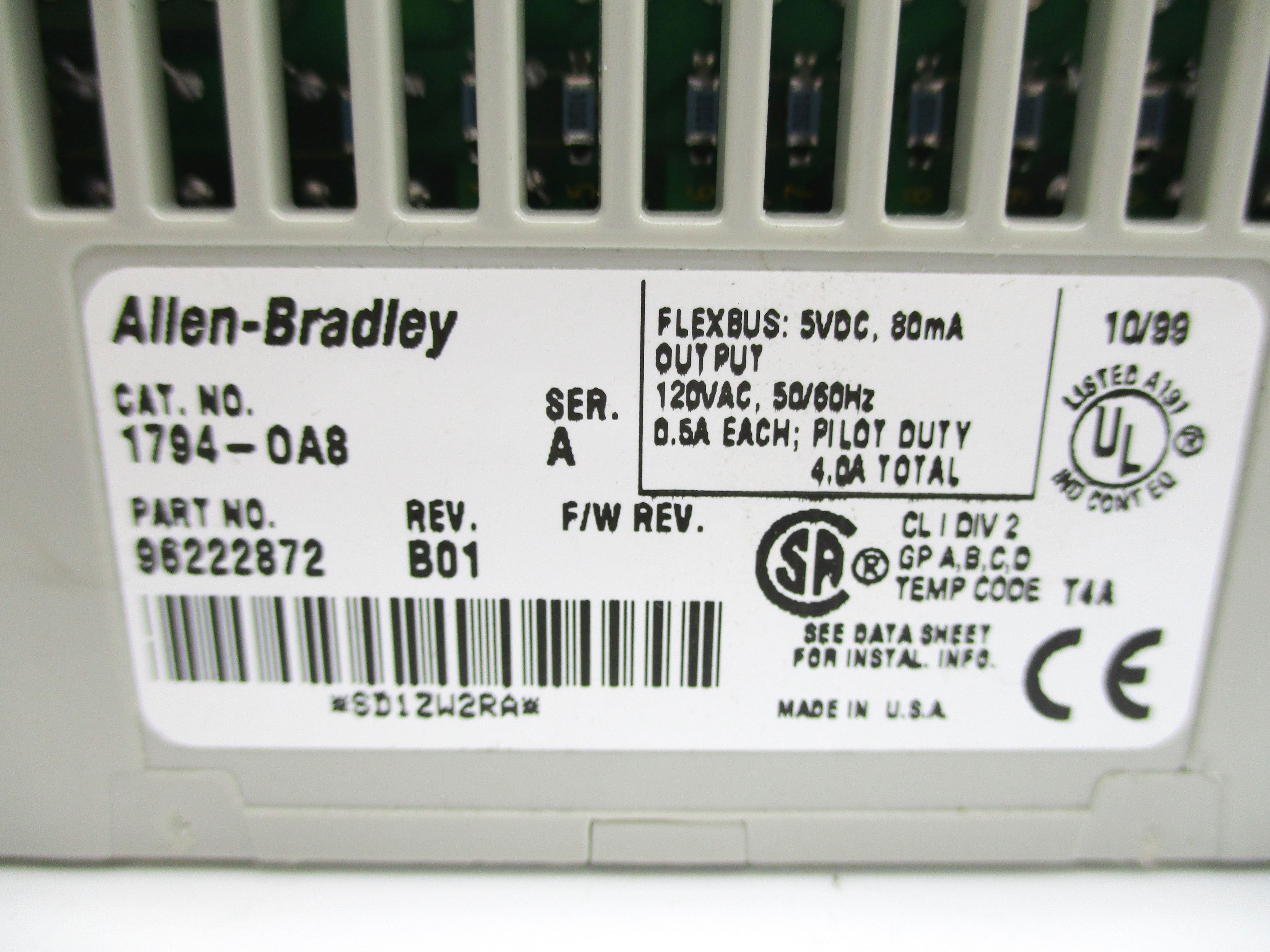 ALLEN BRADLEY 1794-OA8 SER. A REV. B01 120VAC NSNP
