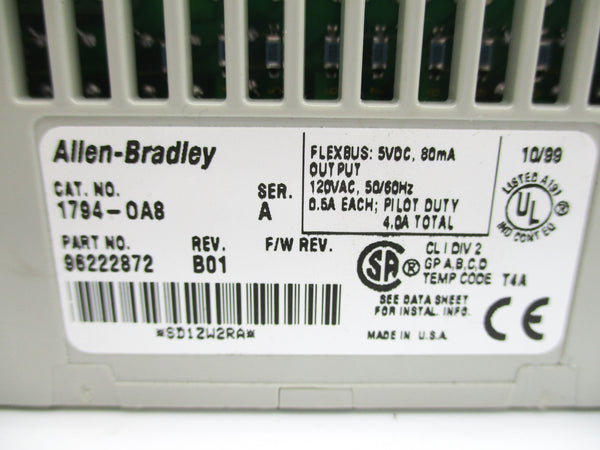ALLEN BRADLEY 1794-OA8 SER. A REV. B01 120VAC NSNP