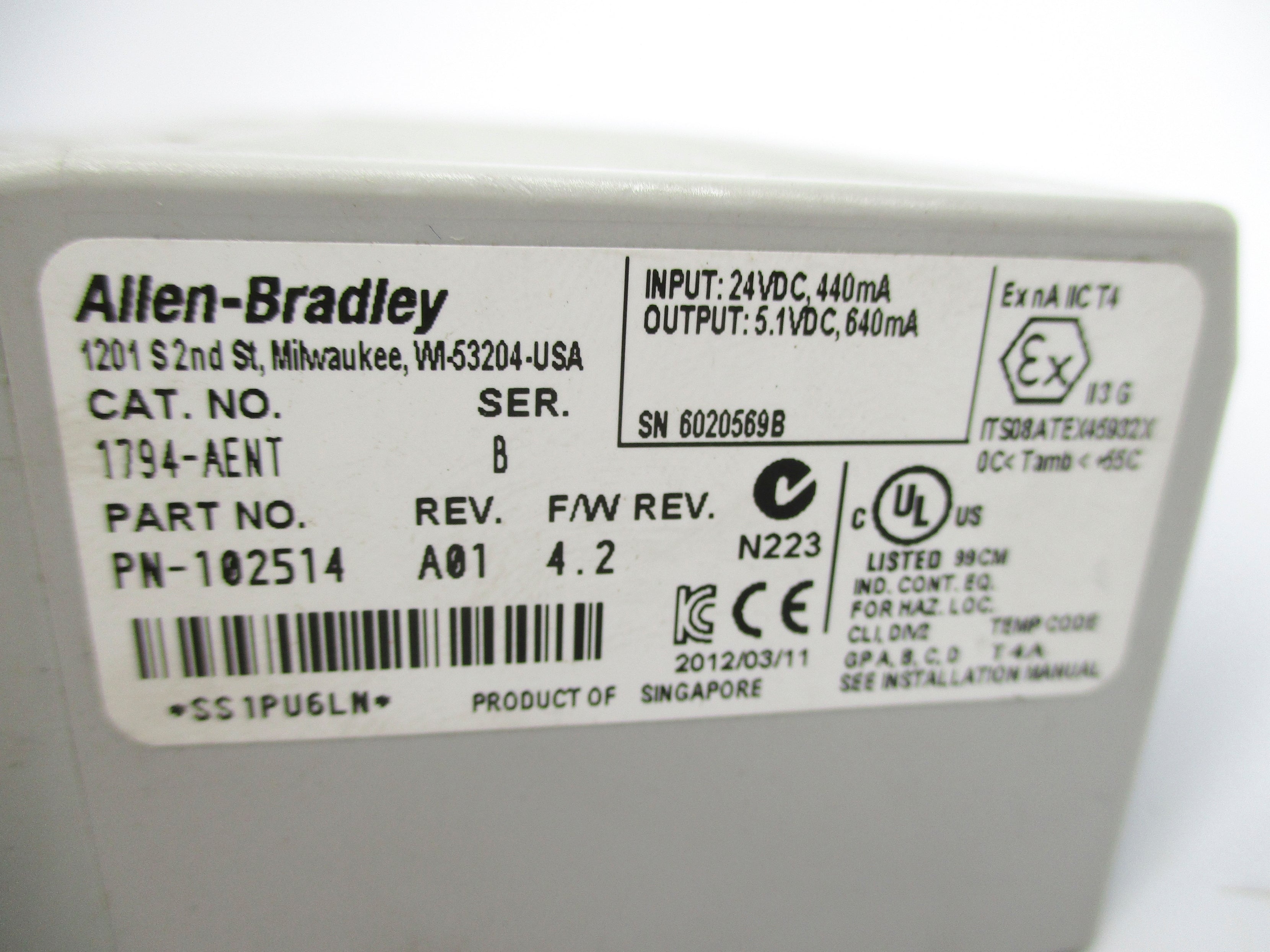 ALLEN BRADLEY 1794-AENT SER. B F/W 4.2 NSNP