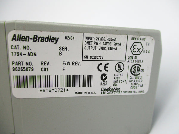 ALLEN BRADLEY 1794-ADN SER. B F/W F NSNP