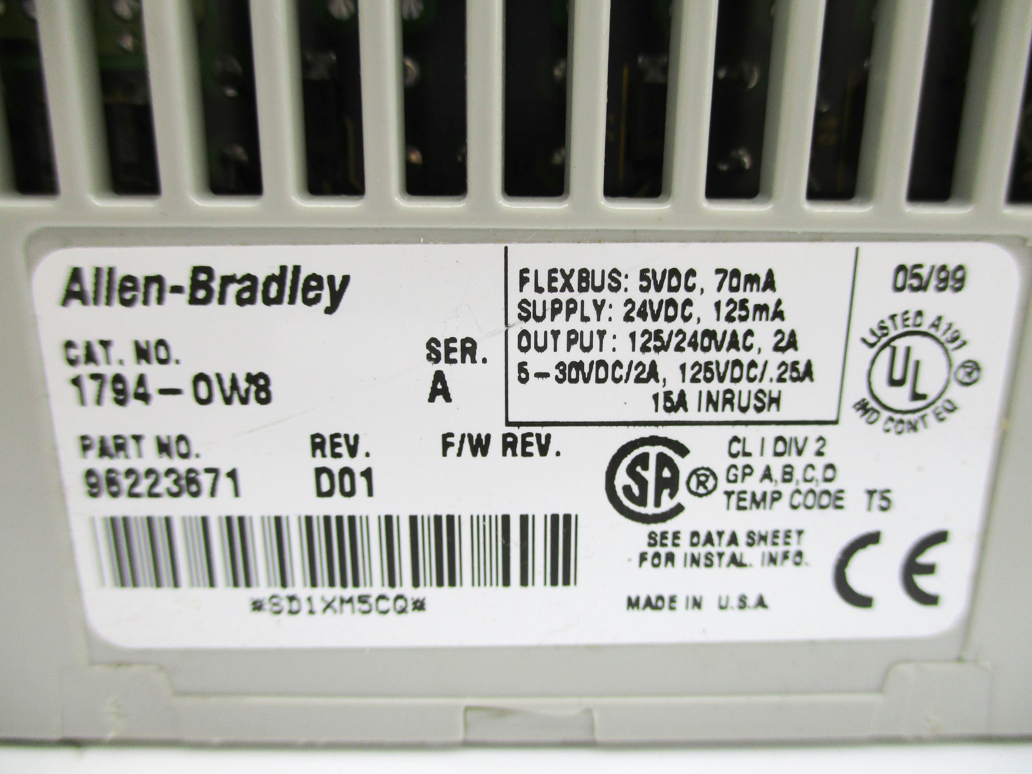 ALLEN BRADLEY 1794-OW8 SER. A NSNP