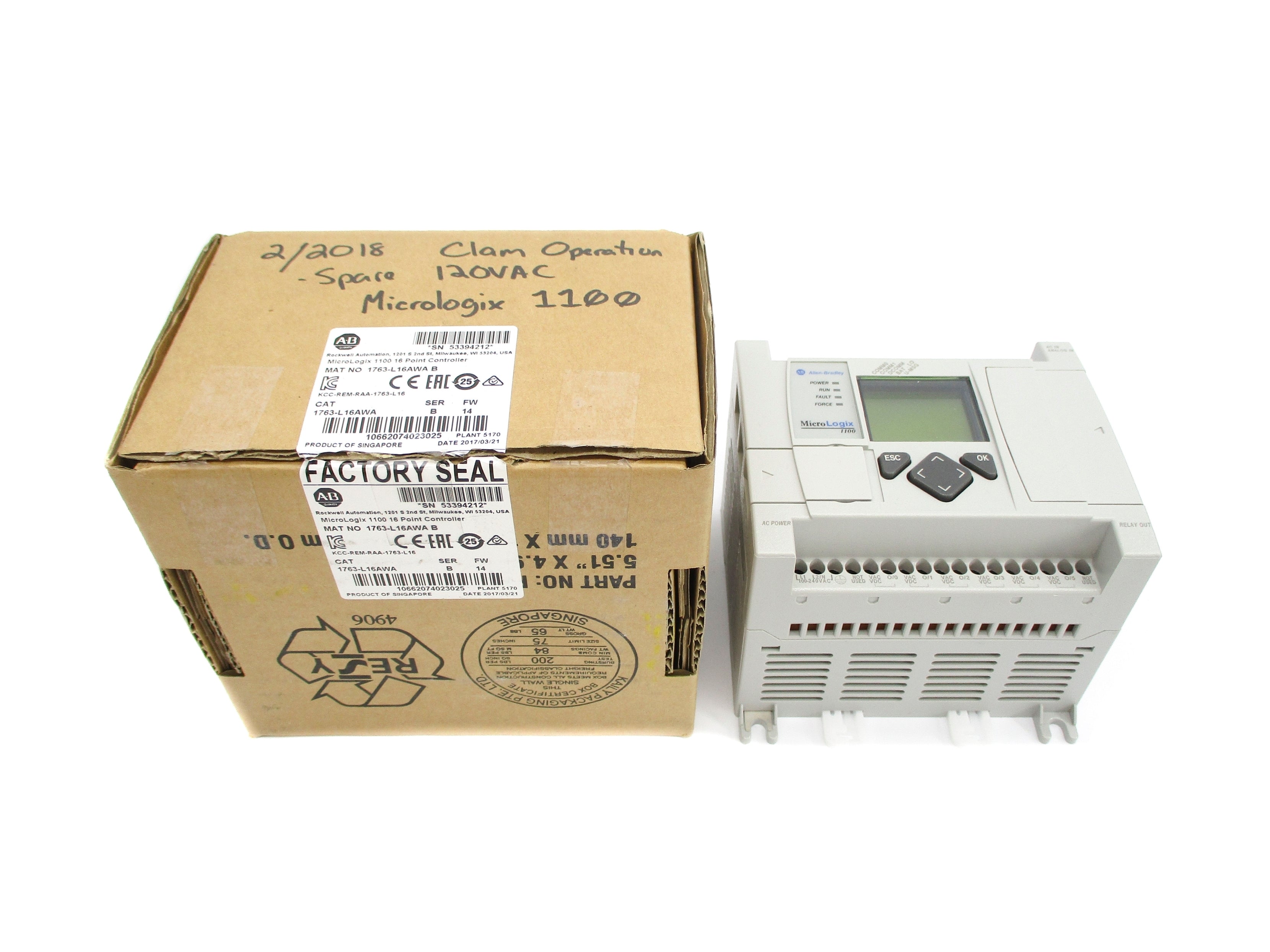 ALLEN BRADLEY 1763-L16AWA SER. B F/W 14 NSMP