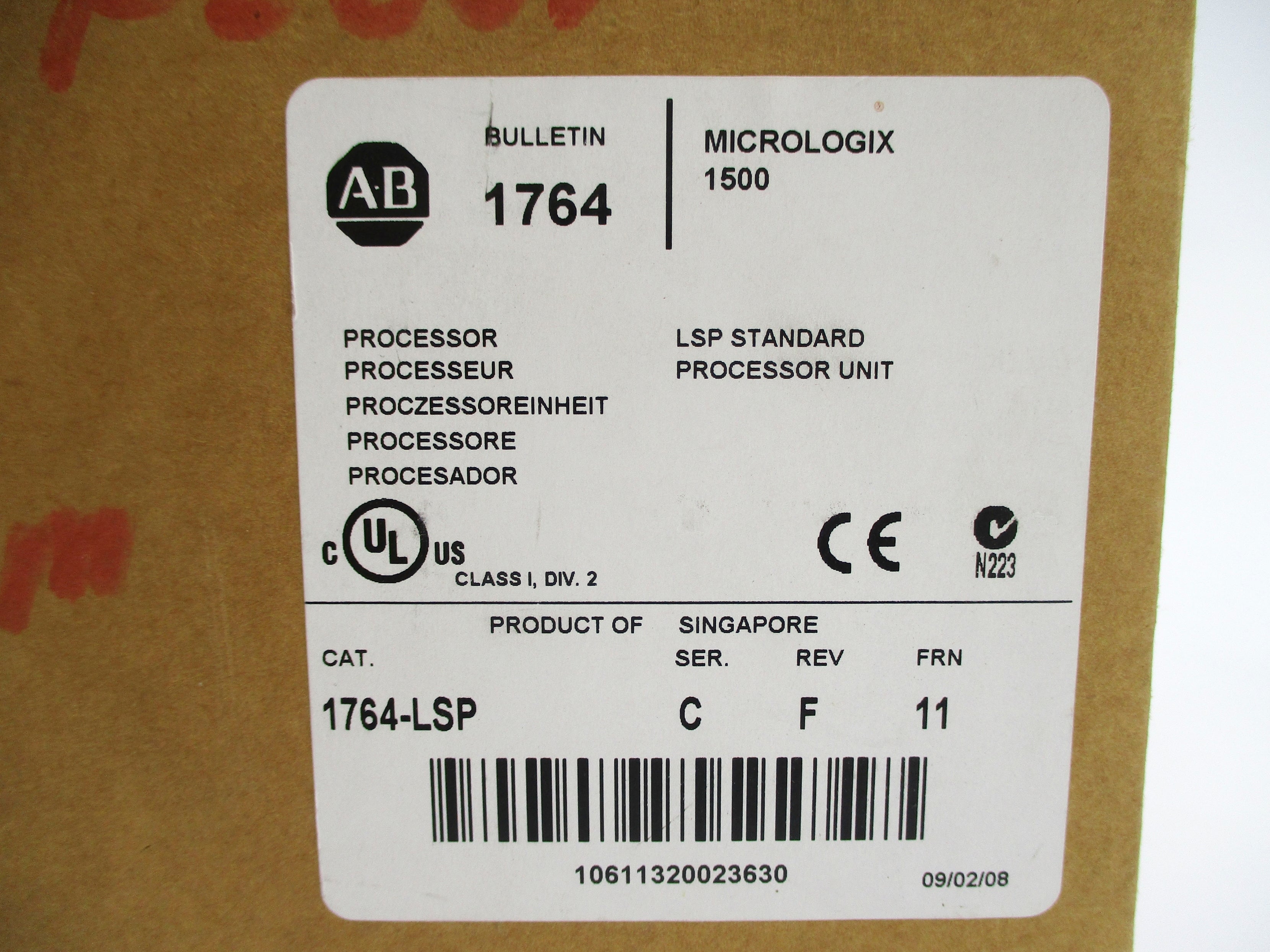 ALLEN BRADLEY 1764-LSP SER. C F/W 11 5VDC NSMP