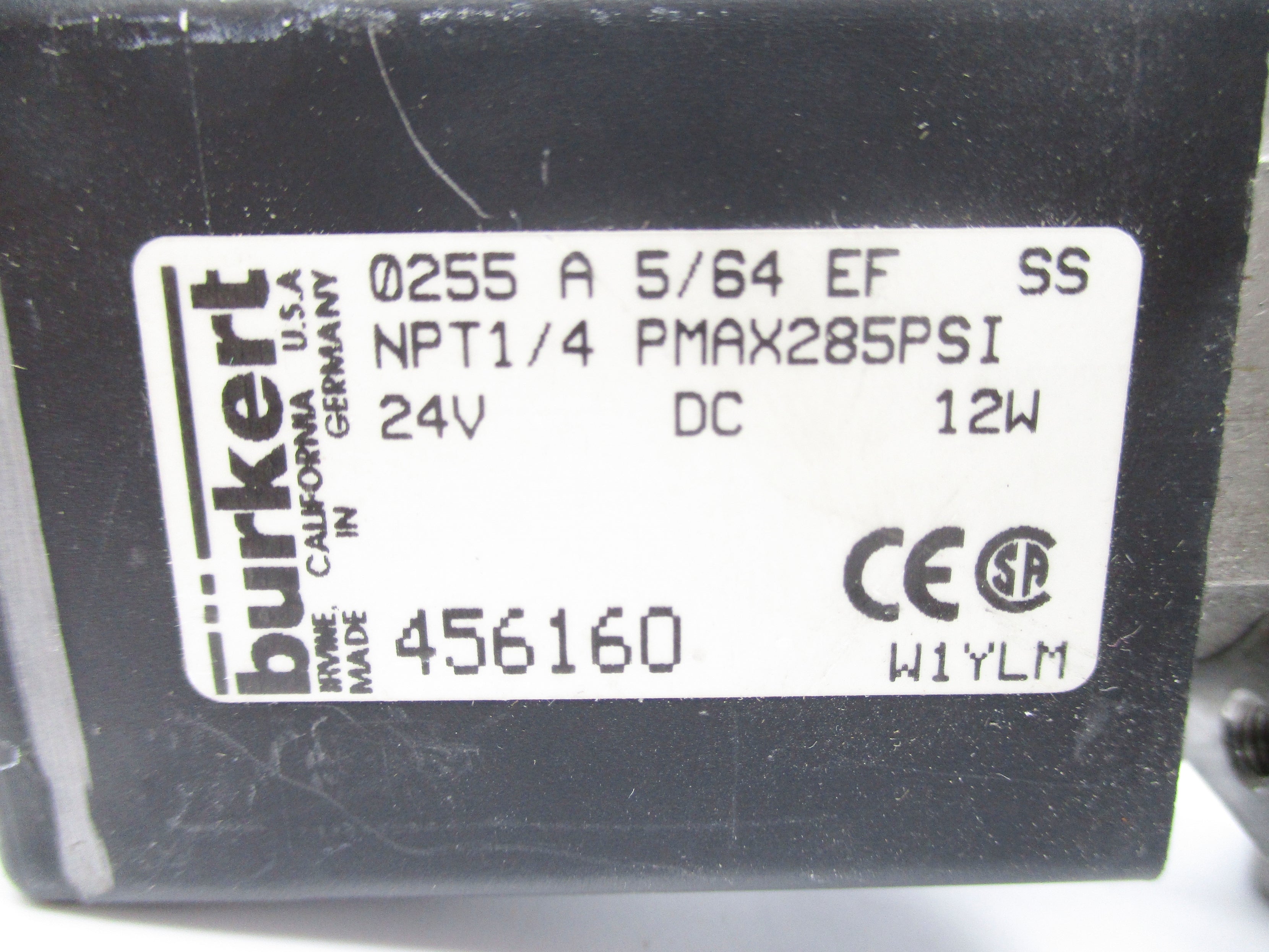 BURKERT 0255A5/64EFSS 456160 24VDC 285PSI NSNP