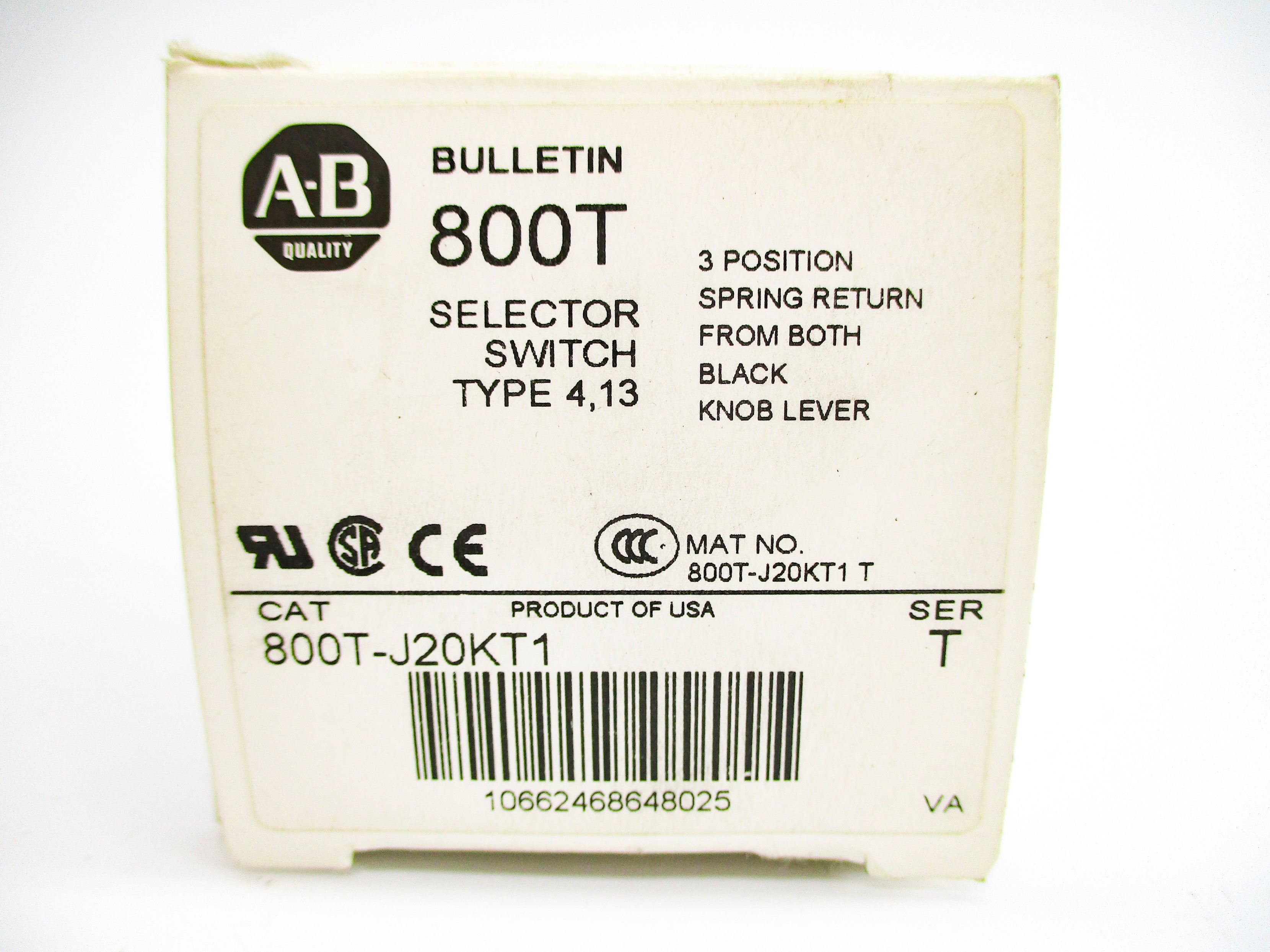 ALLEN BRADLEY 800T-J20KT1 SER. T (WH) NSMP