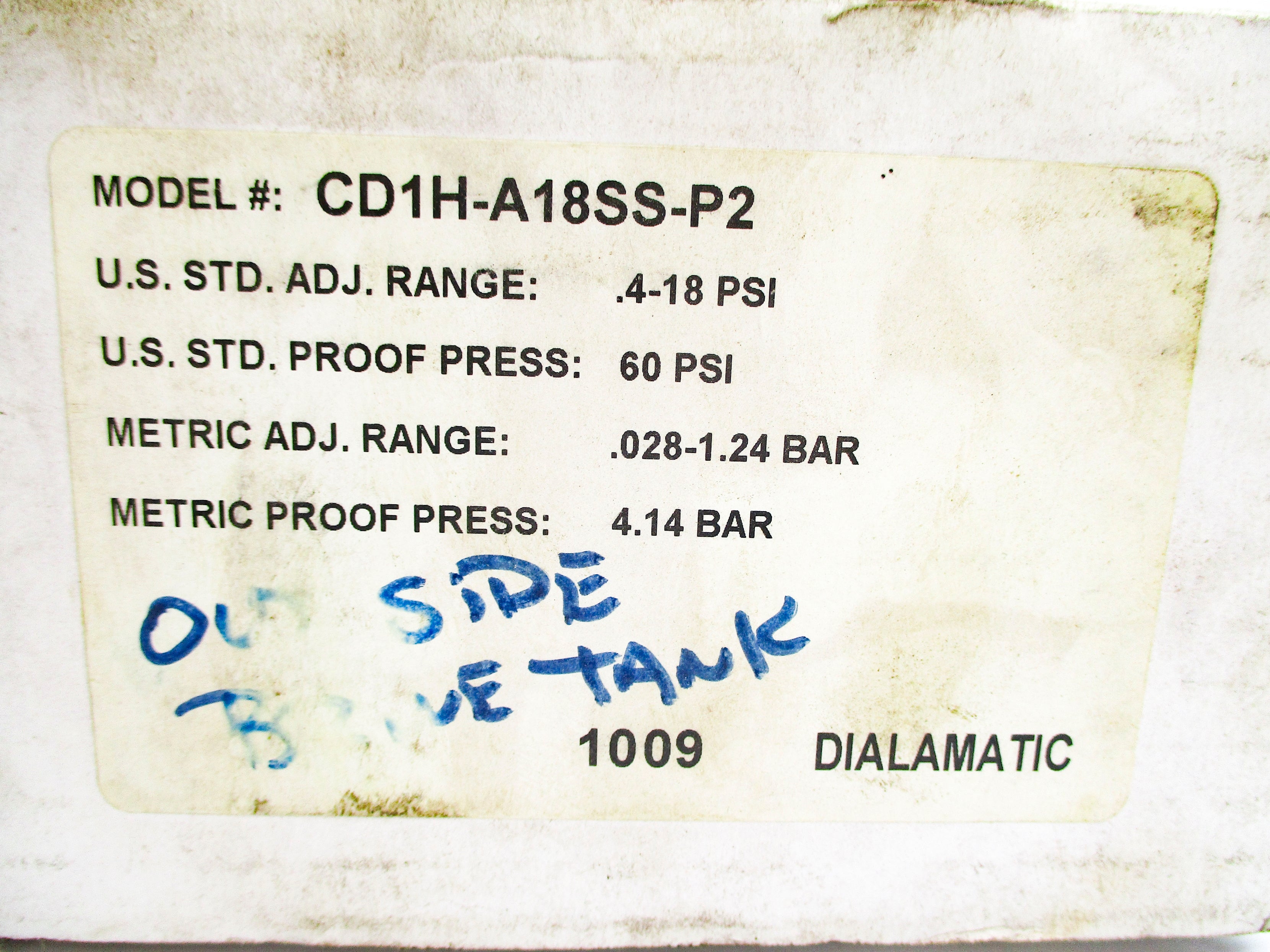 BARKSDALE CD1H-A18SS-P2 60PSI NSMP