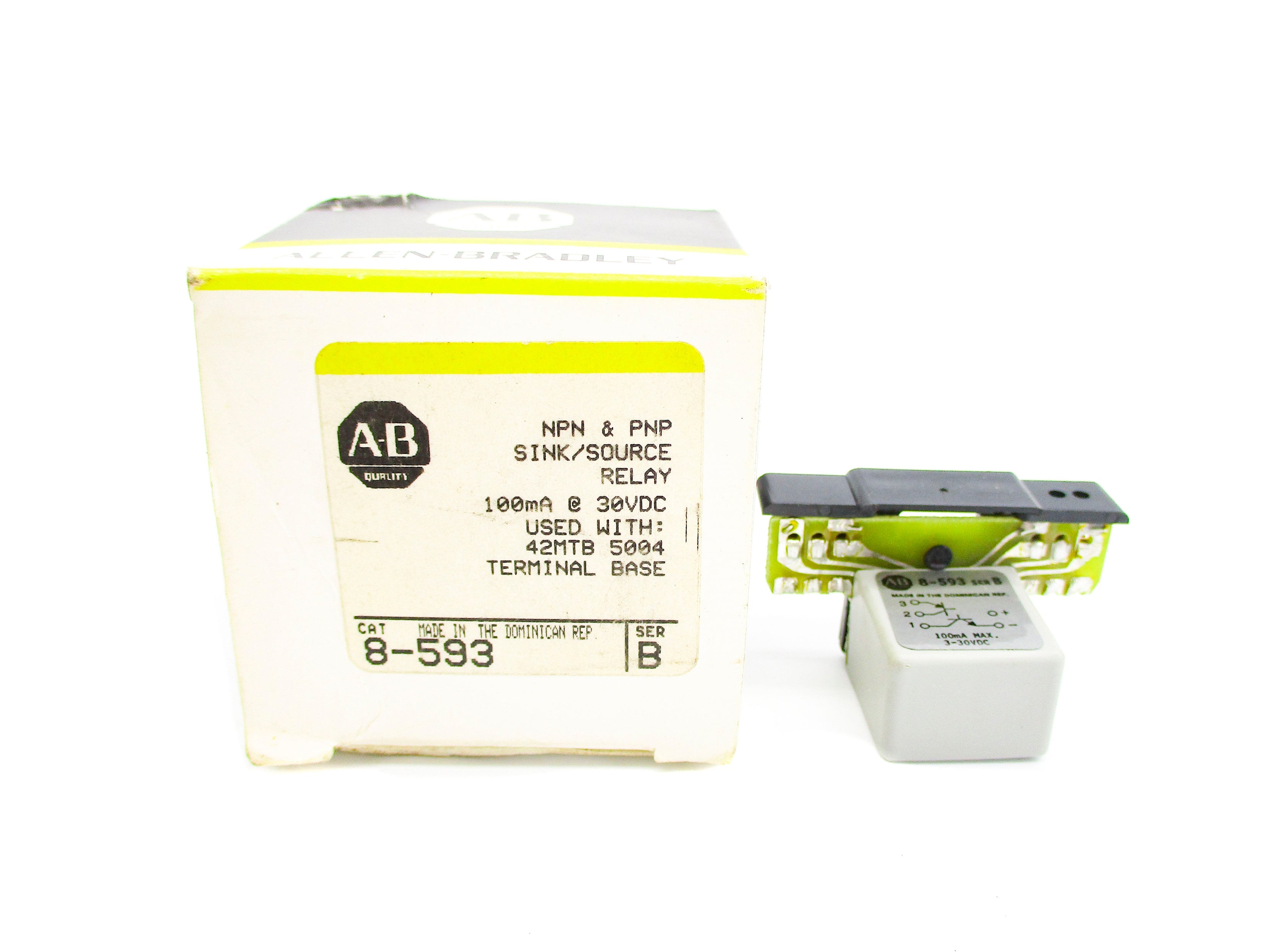 ALLEN BRADLEY 8-593 SER. B 30VDC (BK/YL) NSMP