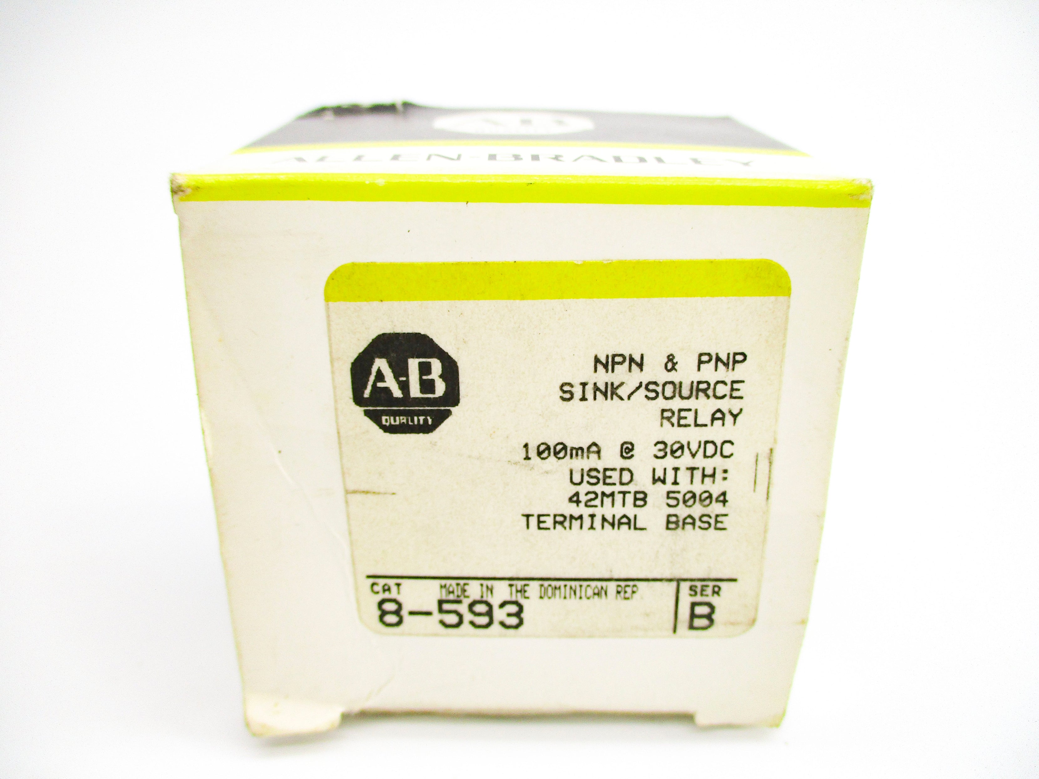 ALLEN BRADLEY 8-593 SER. B 30VDC (BK/YL) NSMP