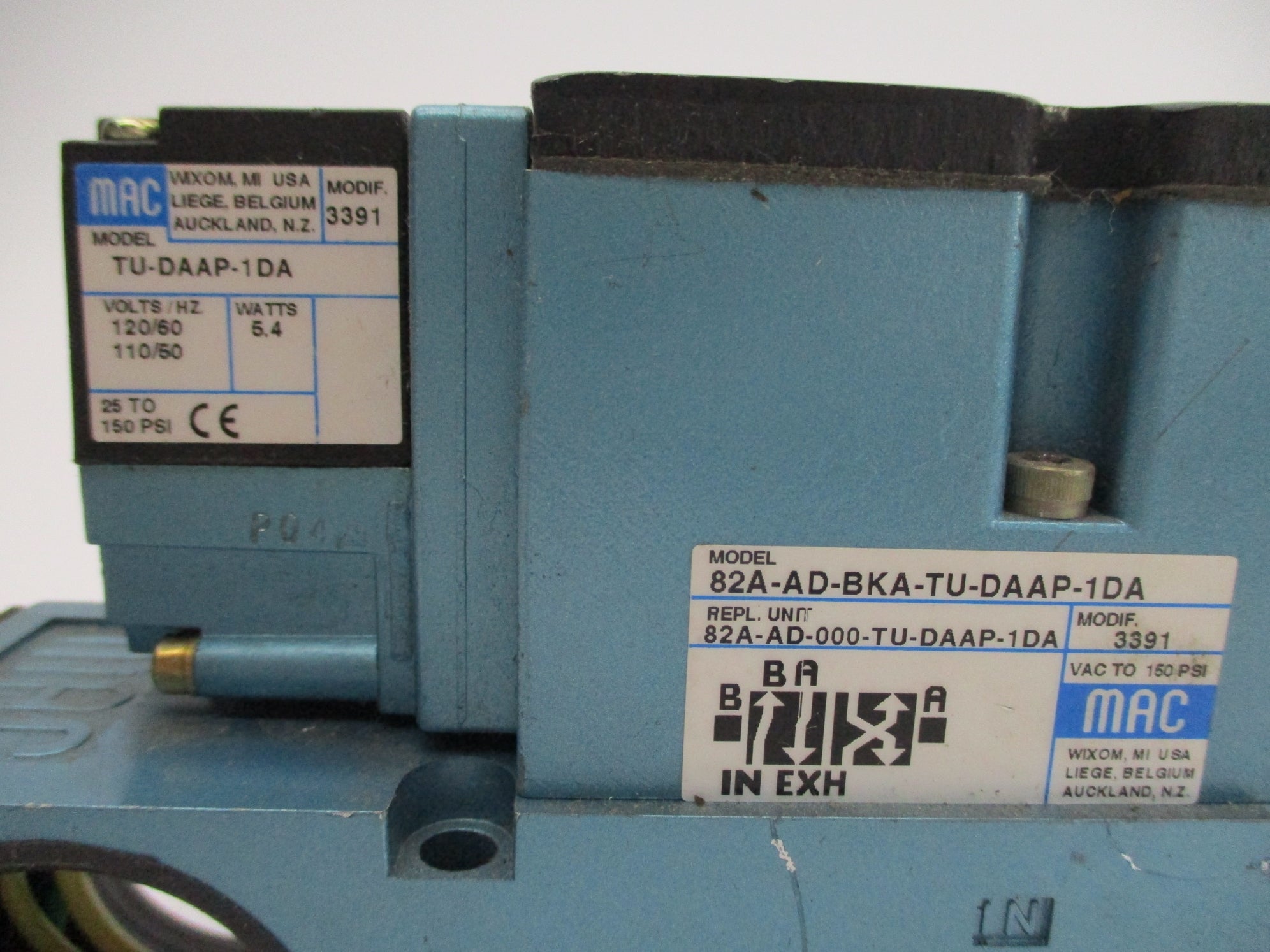 MAC 82A-AD-BKA-TU-DAAP-1DA 150PSI 110/120V NSNP