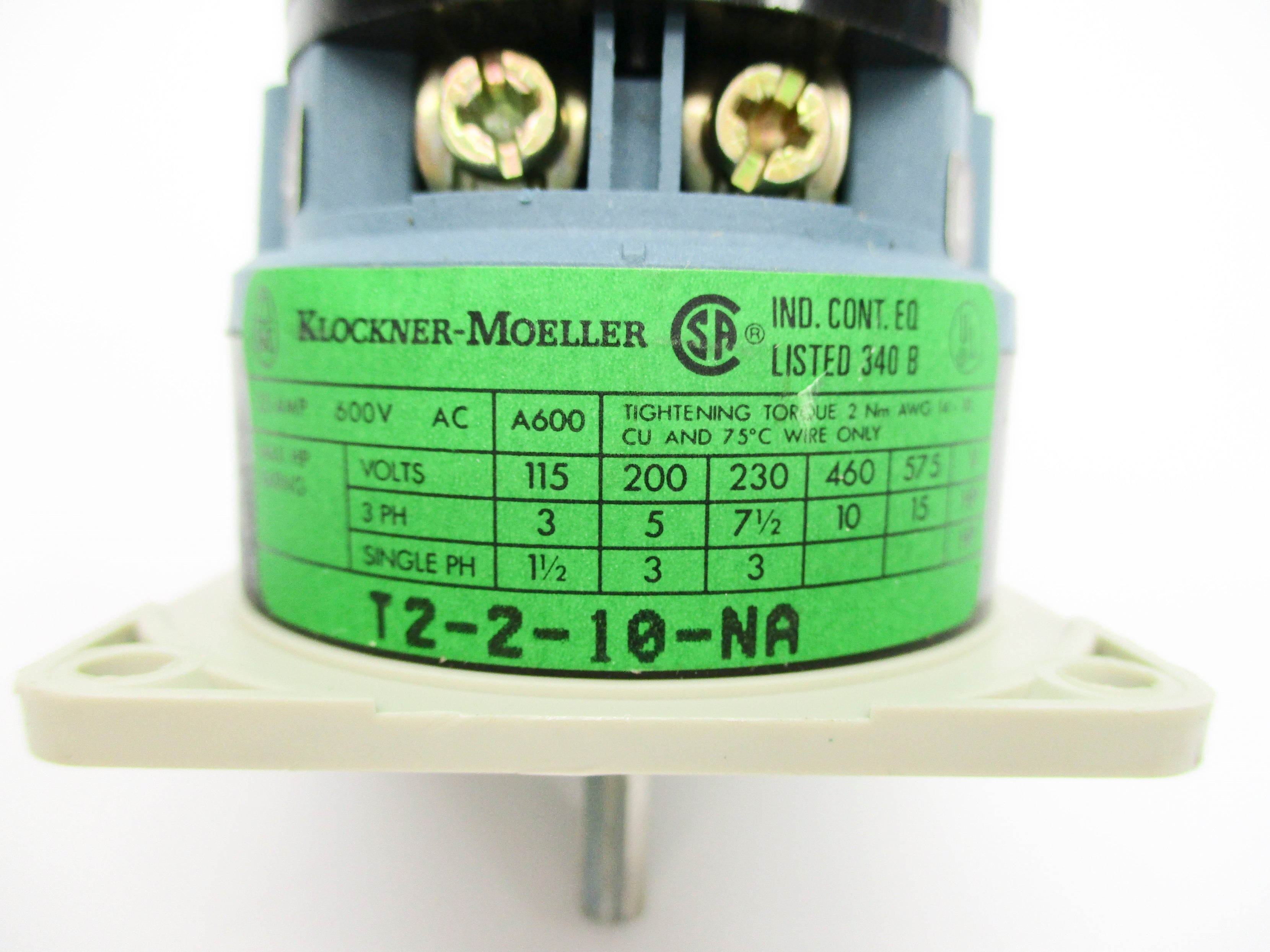 KLOCKNER MOELLER T2-2-10-NA NSNP