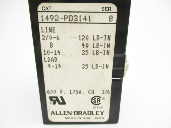 ALLEN BRADLEY 1492-PD3141 SER. B UNMP