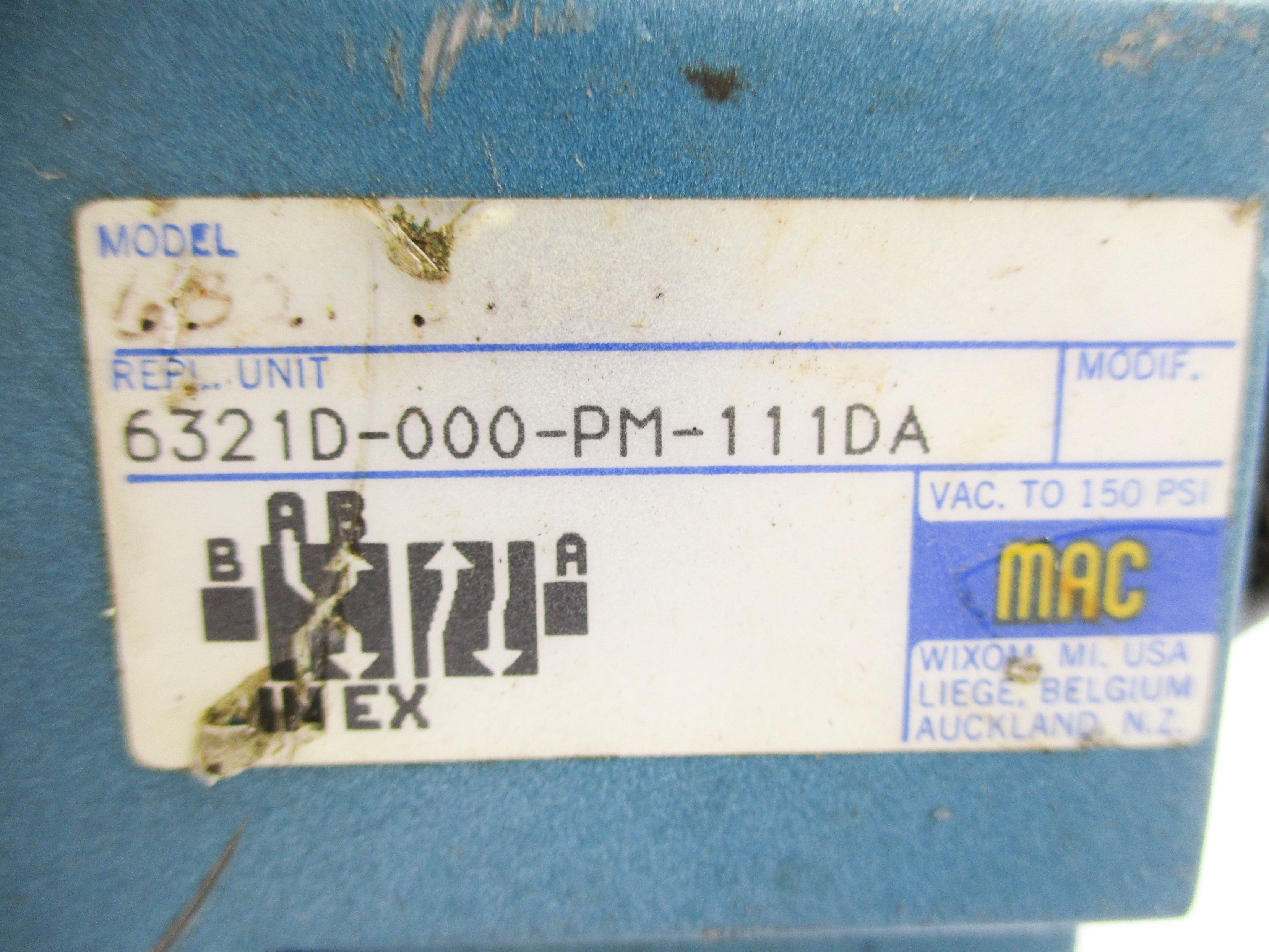 MAC 6321D-000-PM-111DA 150PSI 24VDC UNMP