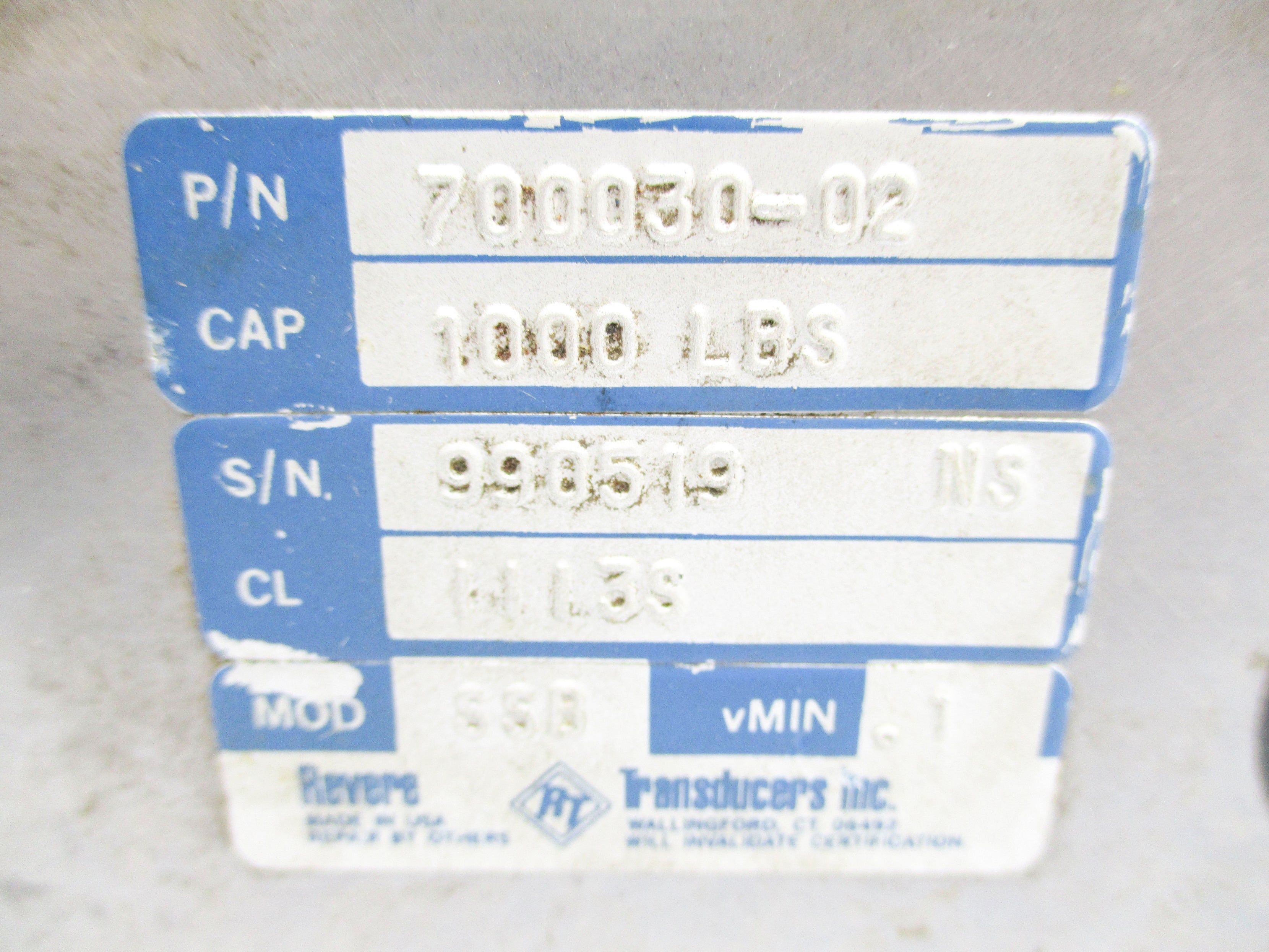 REVERE TRANSDUCERS 700030-02 UNMP