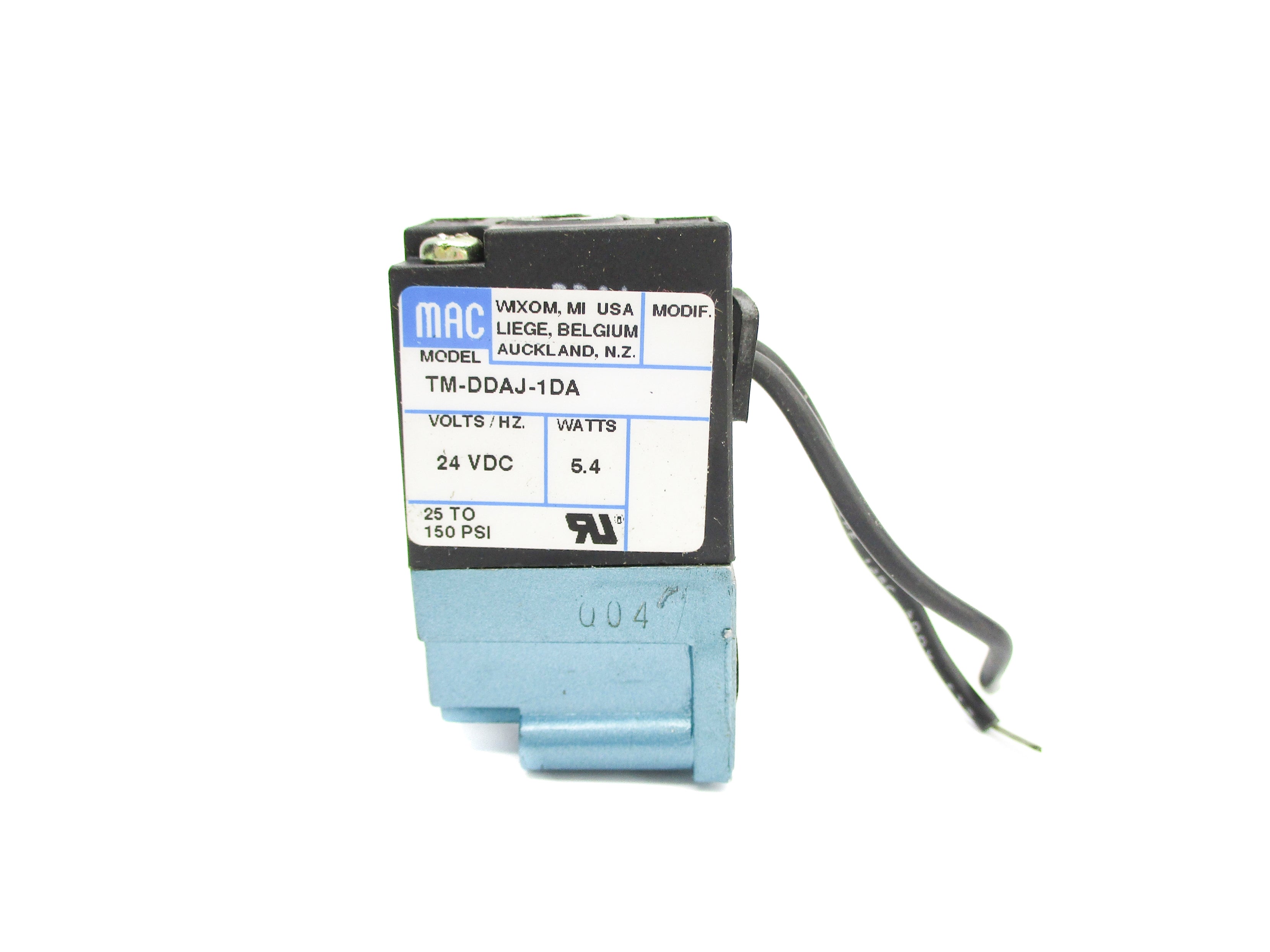 MAC TM-DDAJ-1DA 24VDC 25-150PSI NSNP