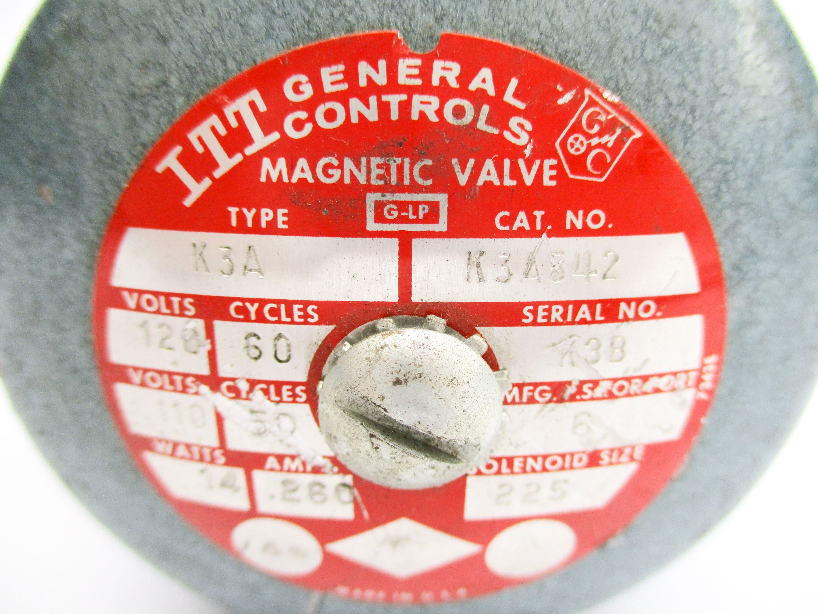 ITT GENERAL CONTROLS K3A542 110/120V 6PSI UNMP