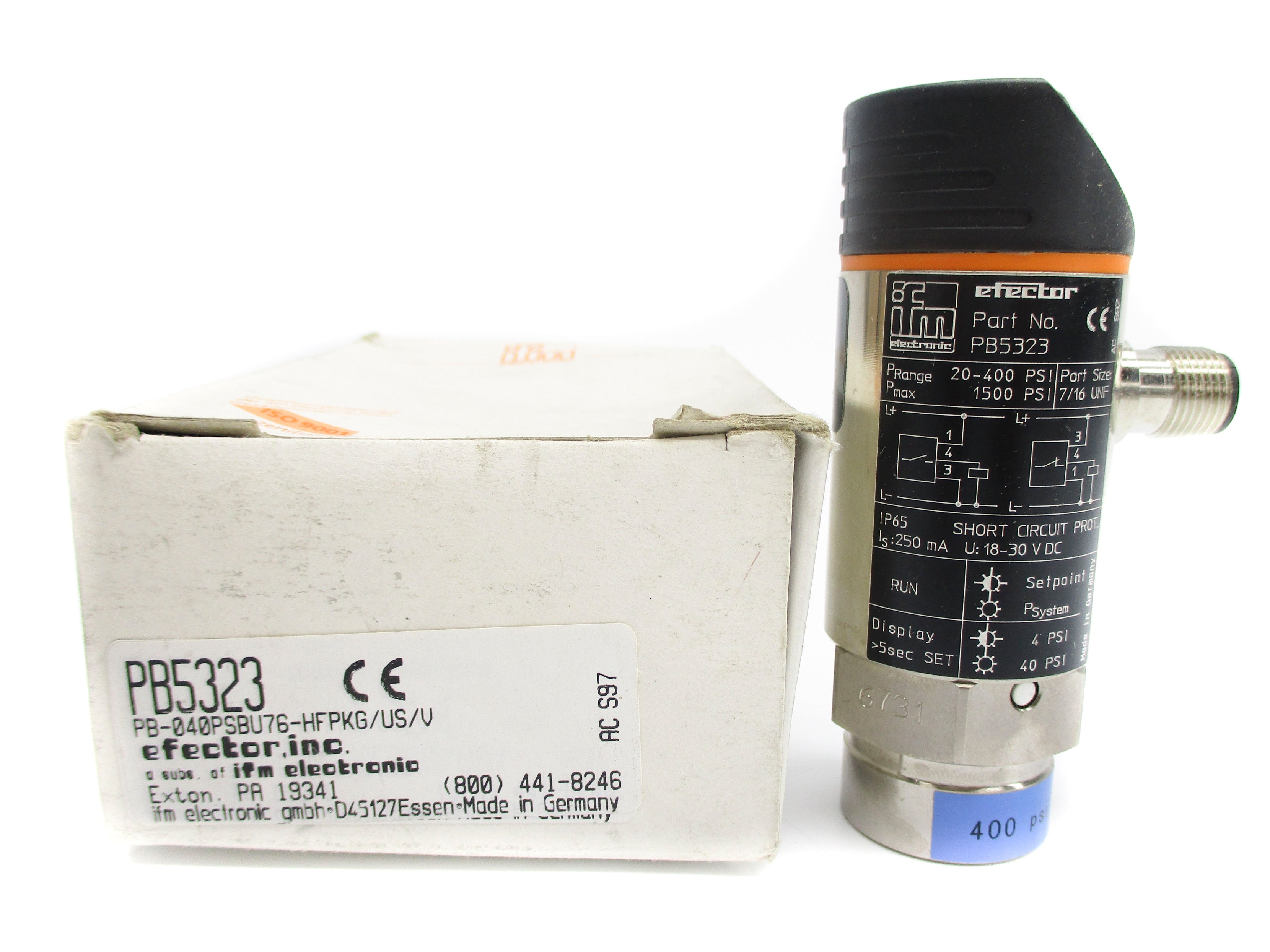 IFM EFECTOR PB5323 PB-040PSBU76-HFPKG/US/V 18-30VDC 20-400PSI NSMP