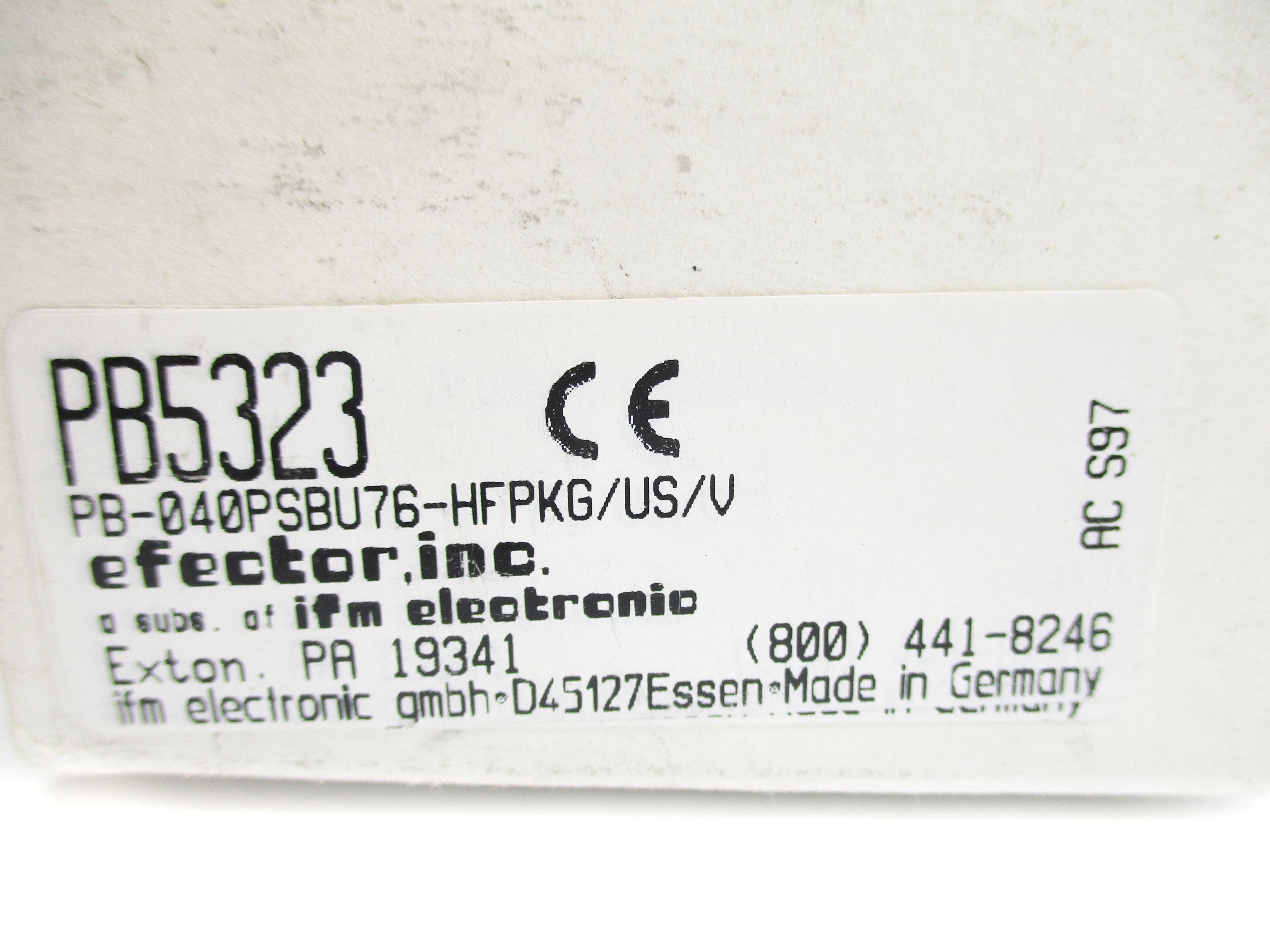 IFM EFECTOR PB5323 PB-040PSBU76-HFPKG/US/V 18-30VDC 20-400PSI NSMP
