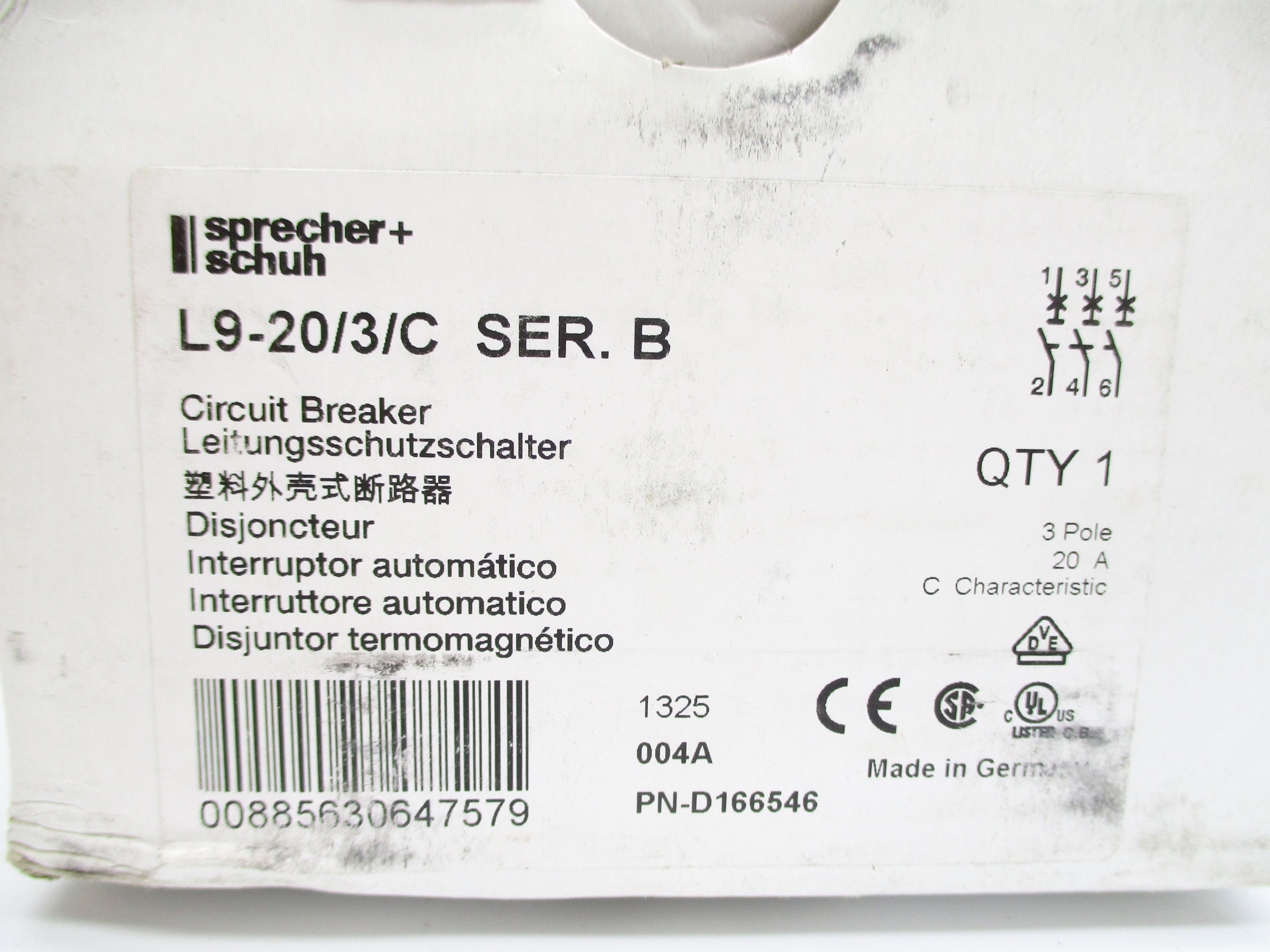 SPRECHER+SCHUH L9-20/3/C SER. B 20A 277V NSMP