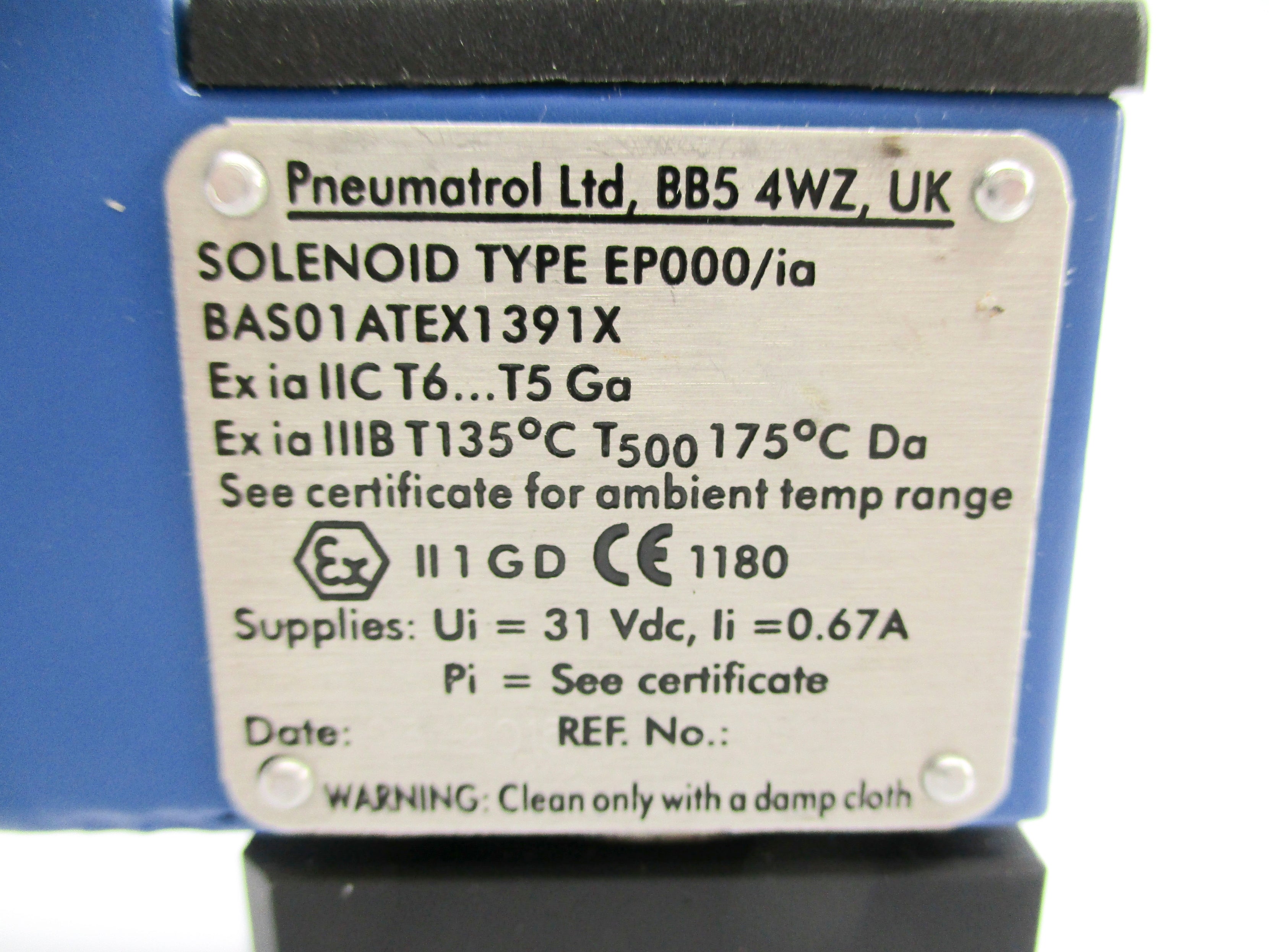 PNEUMATROL BAS01ATEX1391X NSNP