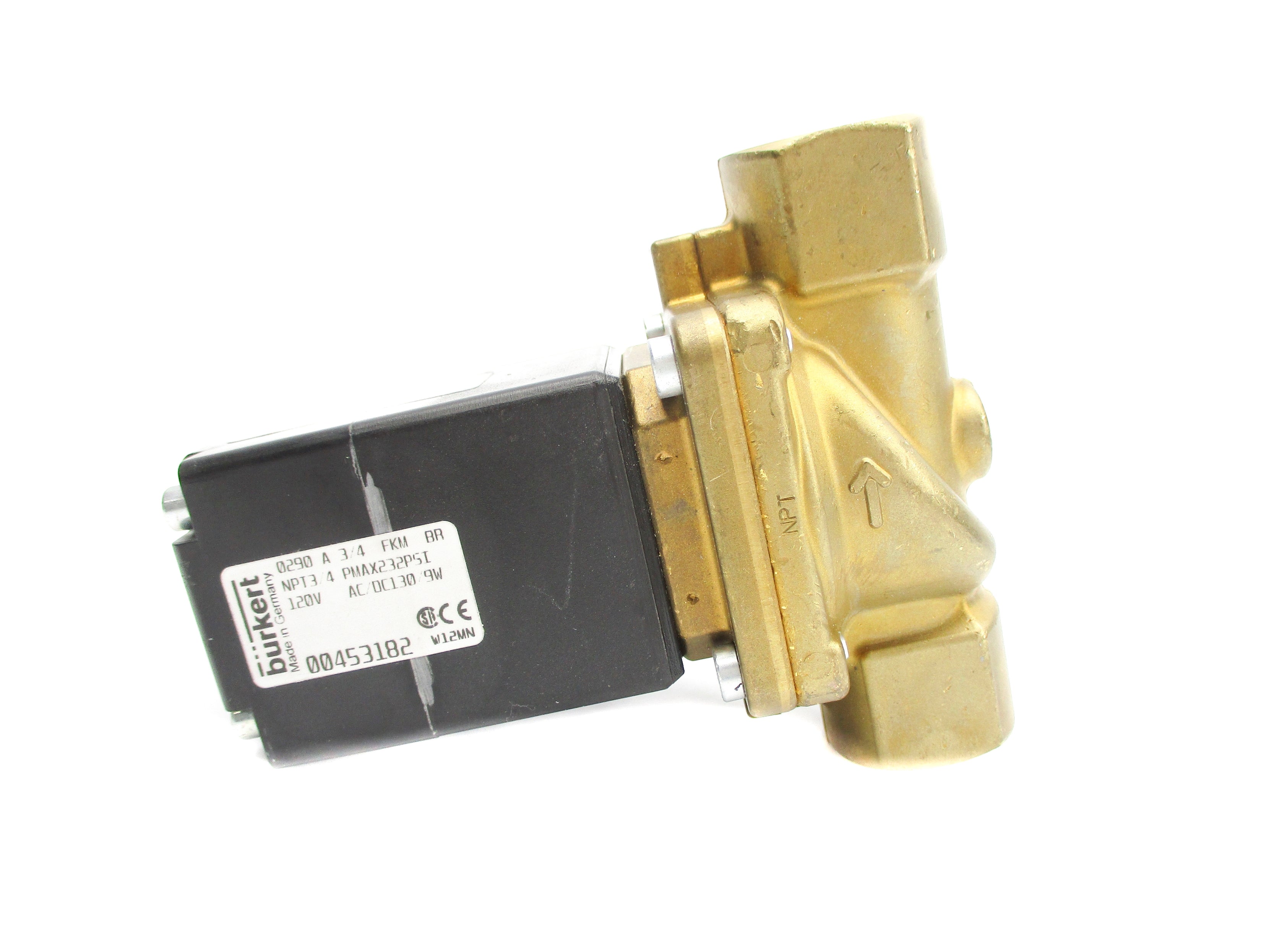 BURKERT 0290-A-3/4-FKM-BR 232PSI 120VAC NSNP