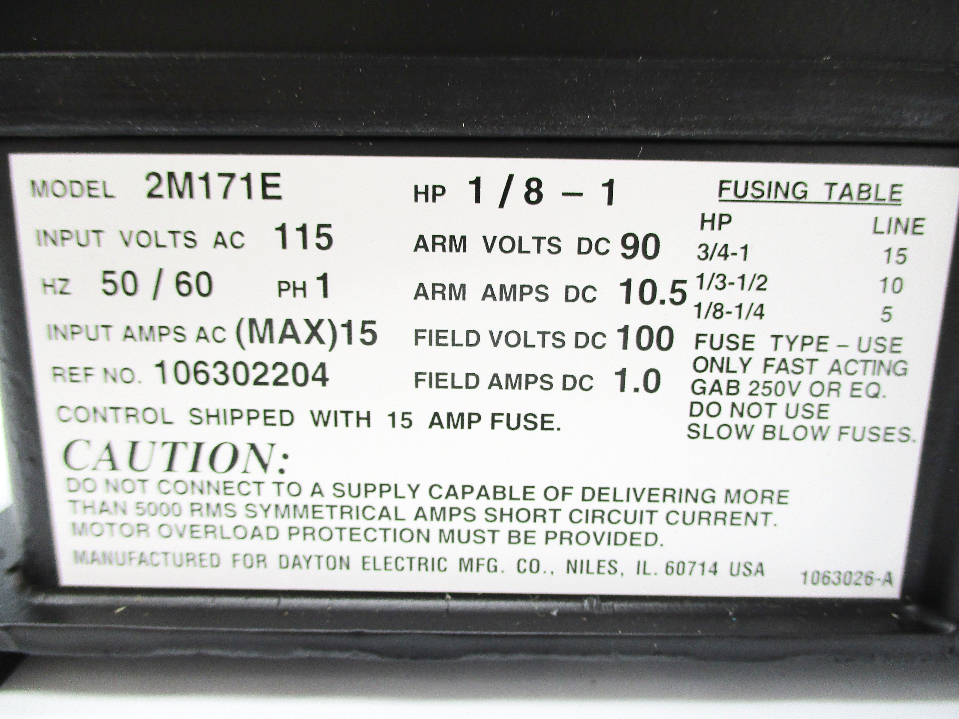 DAYTON 2M171E NSNP