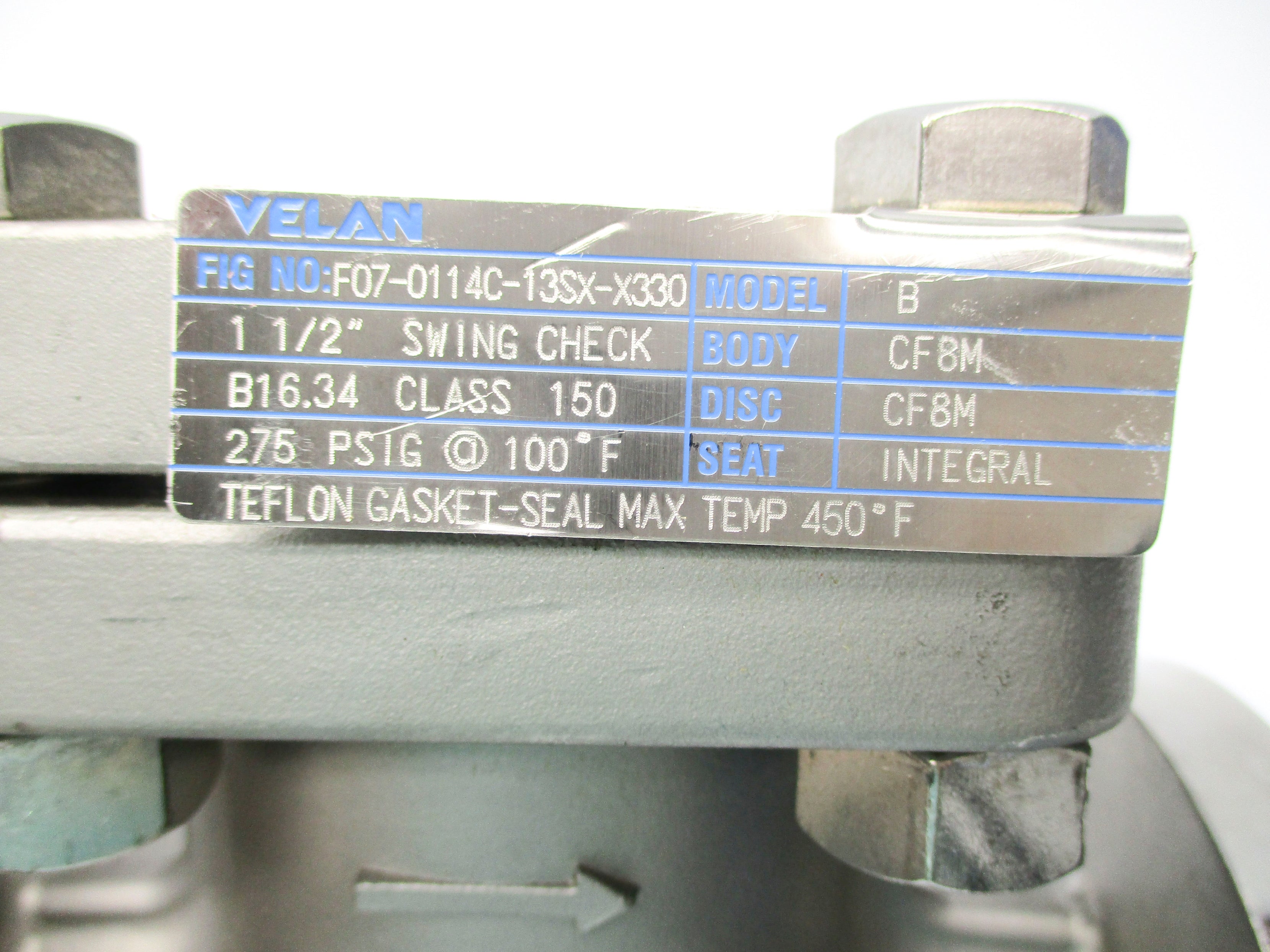 VELAN F07-0114C-13SX-X330 1-1/2" NSNP