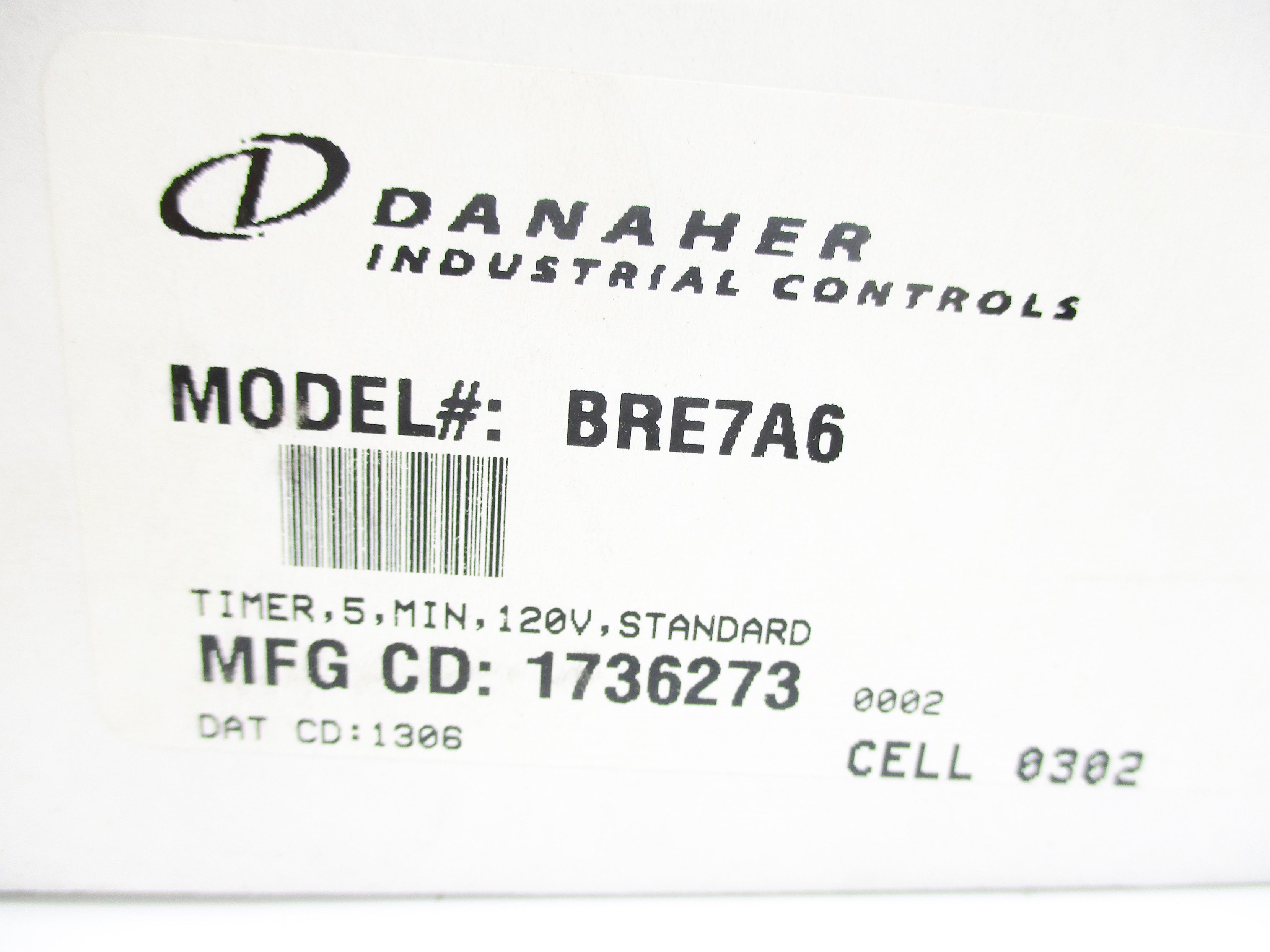DANAHER CONTROLS BRE7A6 0-5MINS NSMP