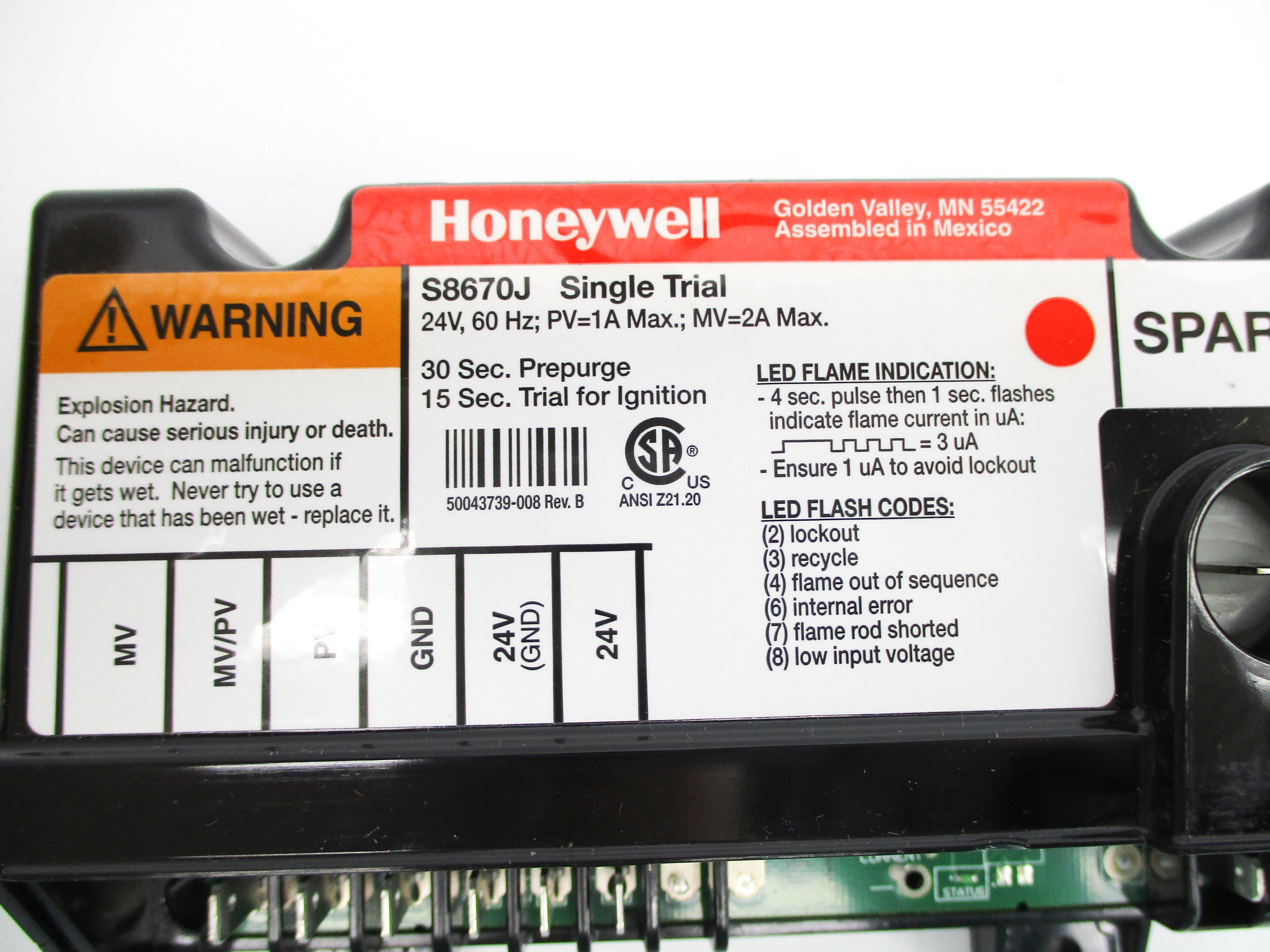 HONEYWELL S8670J NSNP