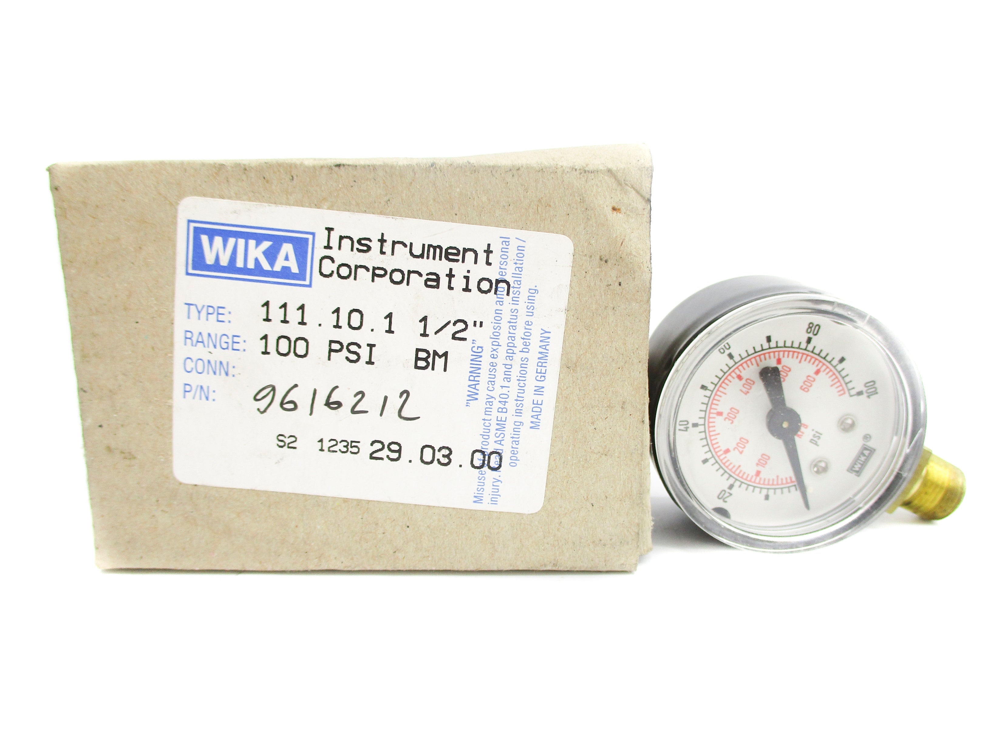 WIKA 9616212 0-100PSI NSMP