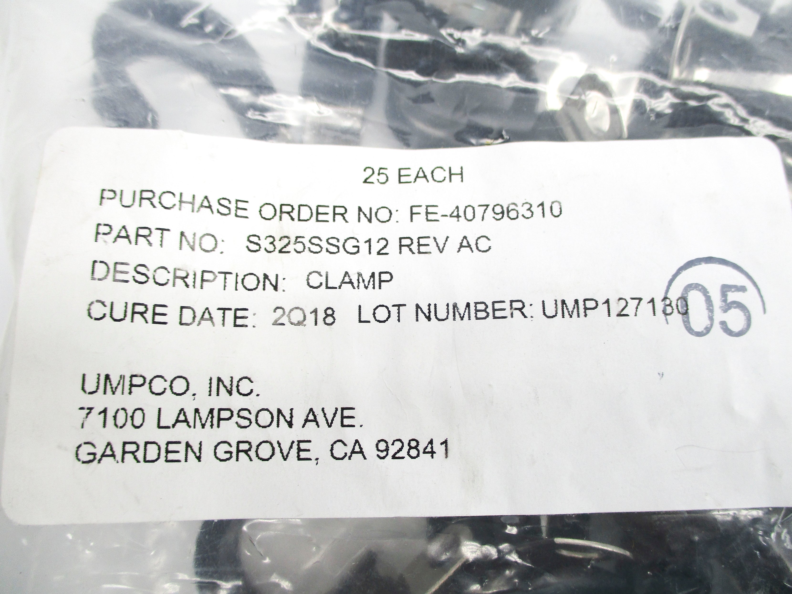 UMPCO S325SSG12 (PKG OF 25) NSMP