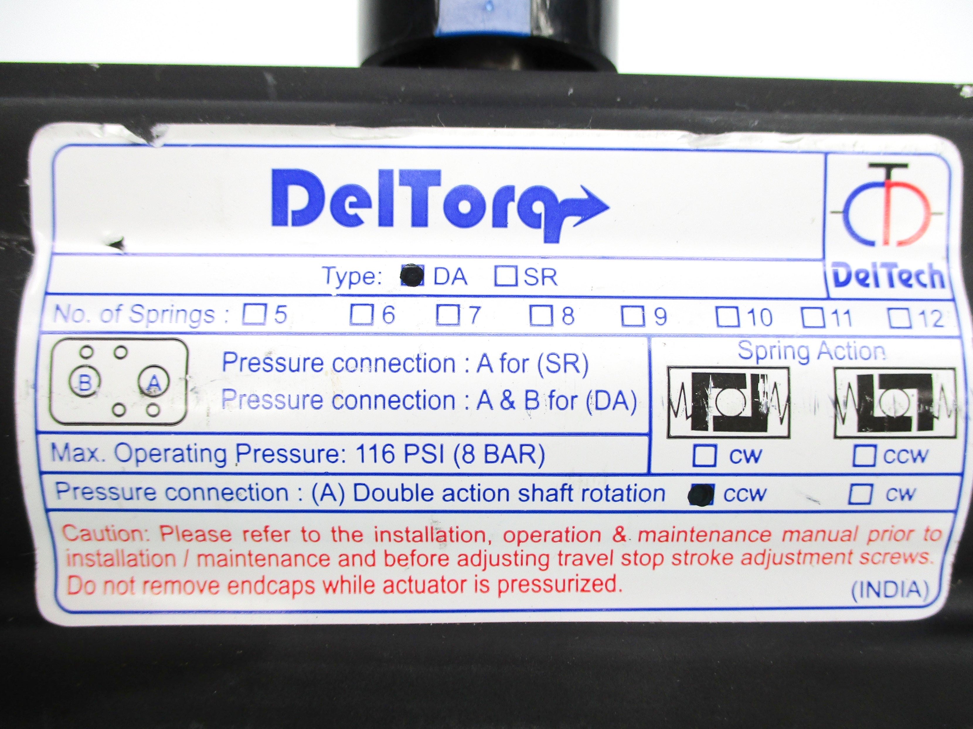DELTORQ DA-CCW 116PSI NSNP