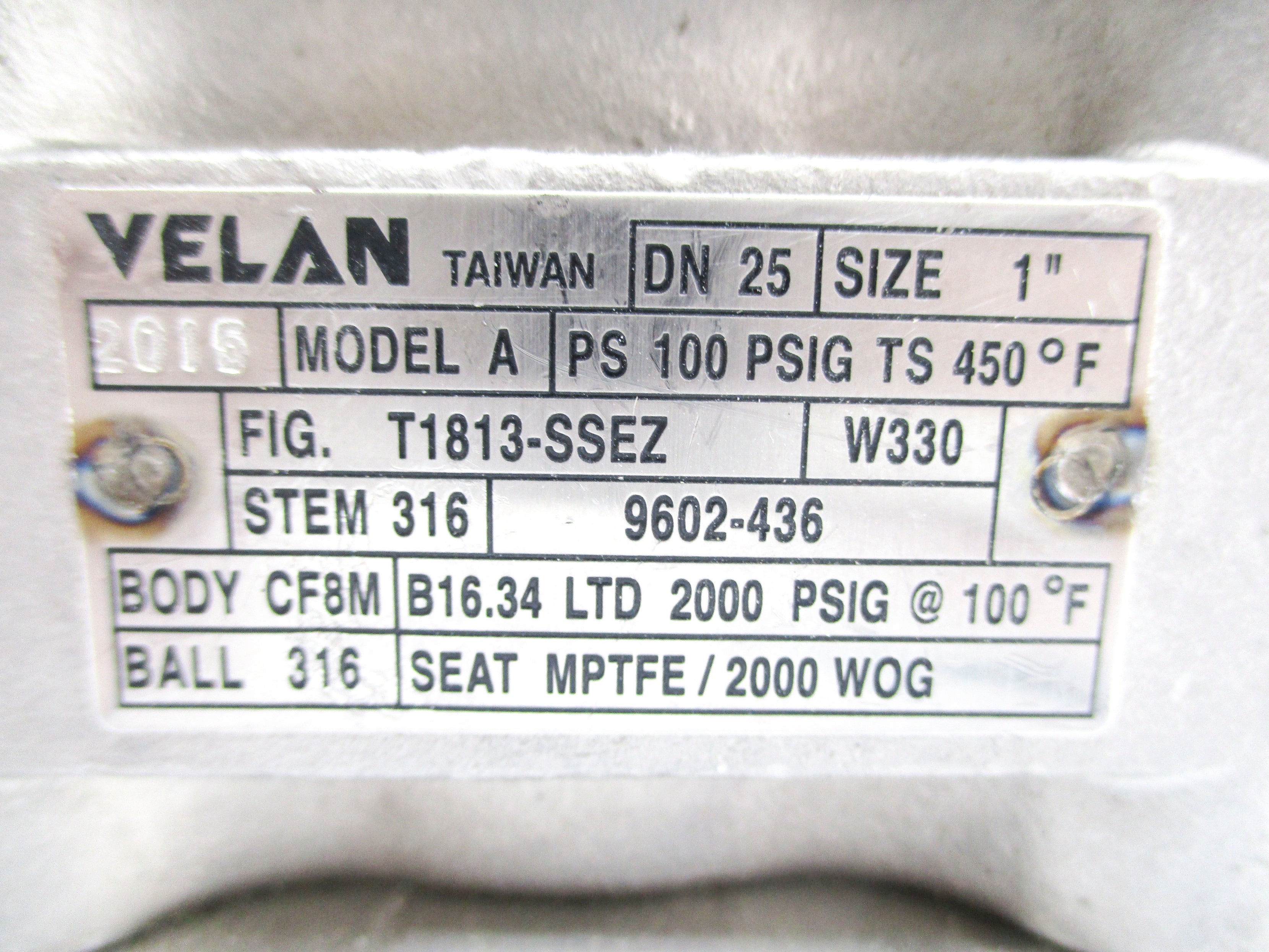 VELAN T1813-SSEZ 1" NSNP