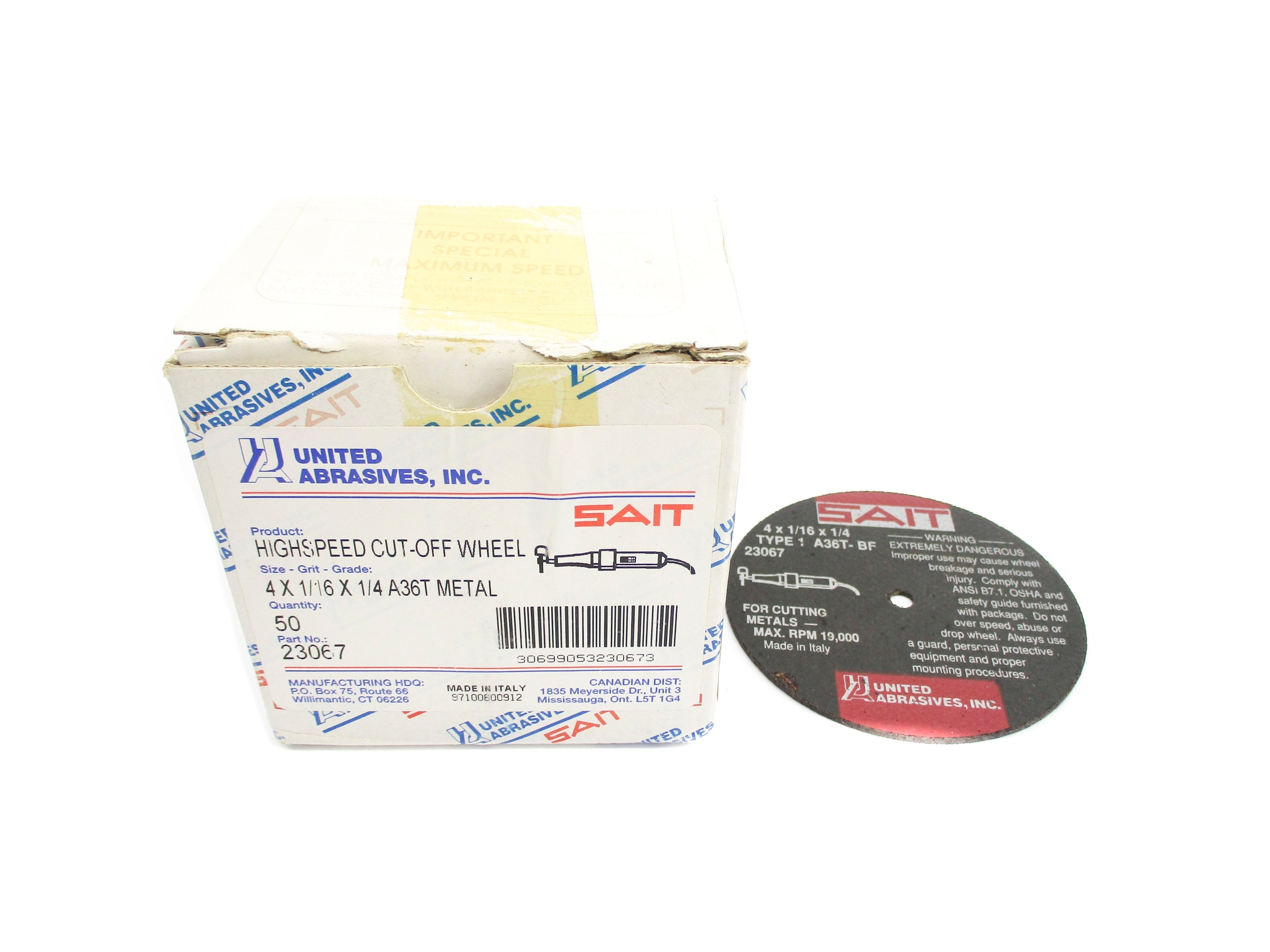 UNITED ABRASIVES-SAIT 23067 (PKG OF 50) NSMP
