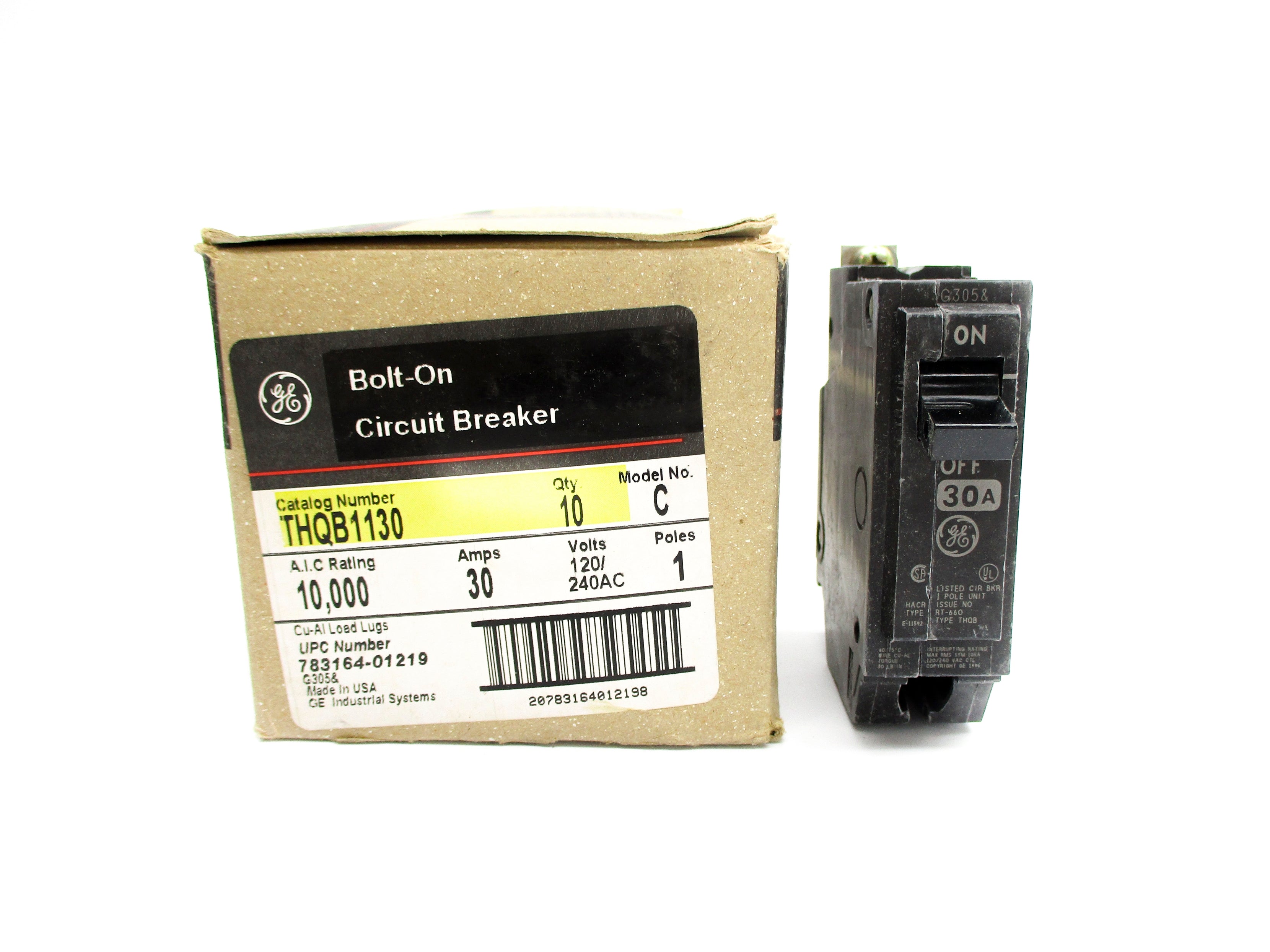 GENERAL ELECTRIC THQB1130 30A 120/240VAC (PKG OF 10) NSMP