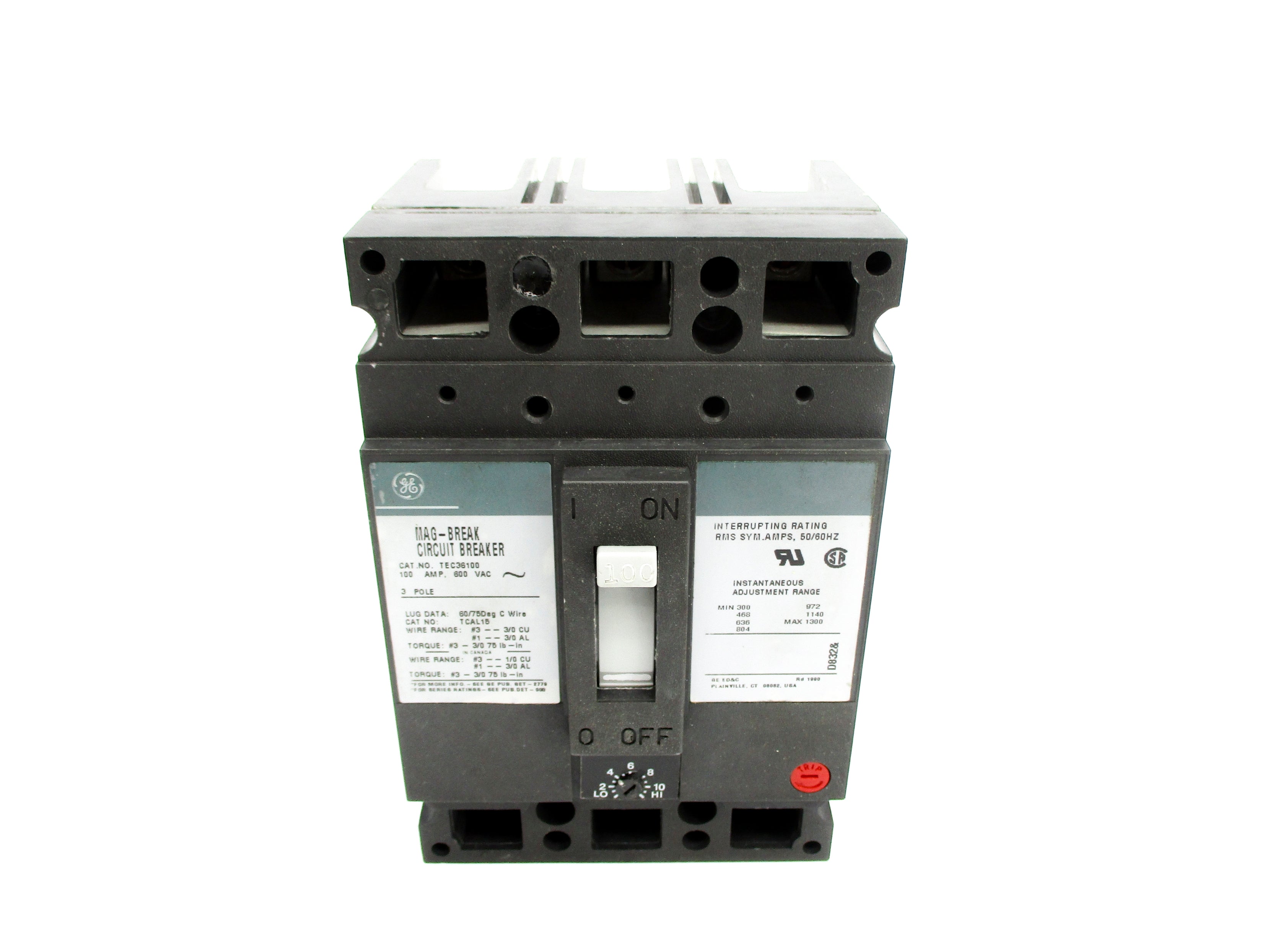 GENERAL ELECTRIC TEC36100 100A 600VAC NSNP