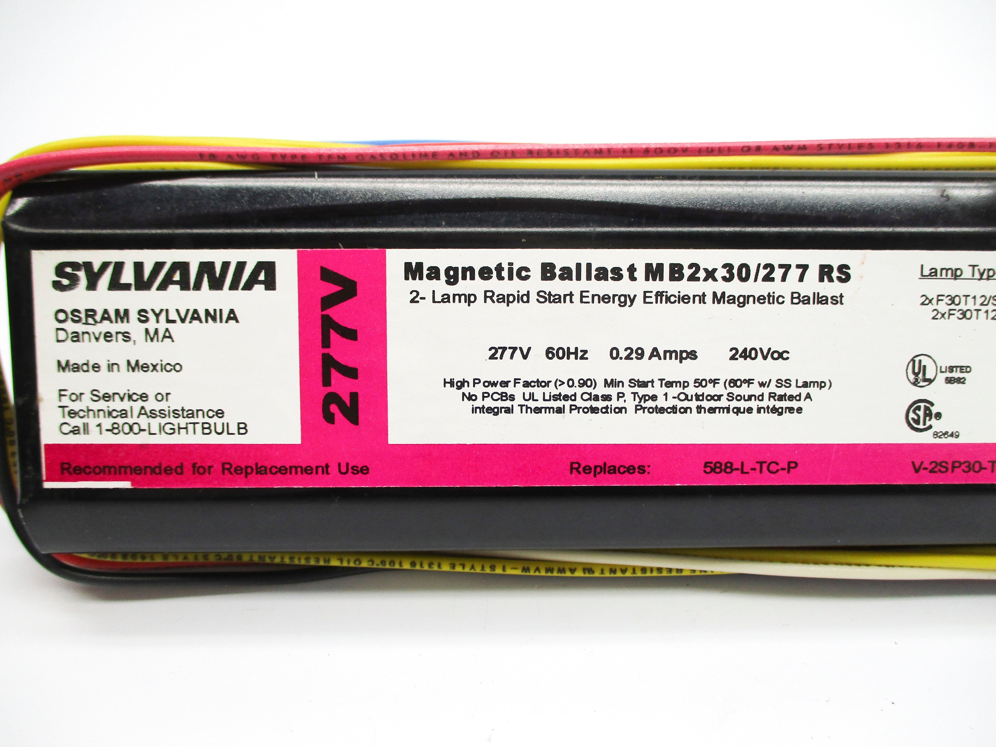 SYLVANIA MB2X30/277RS NSNP