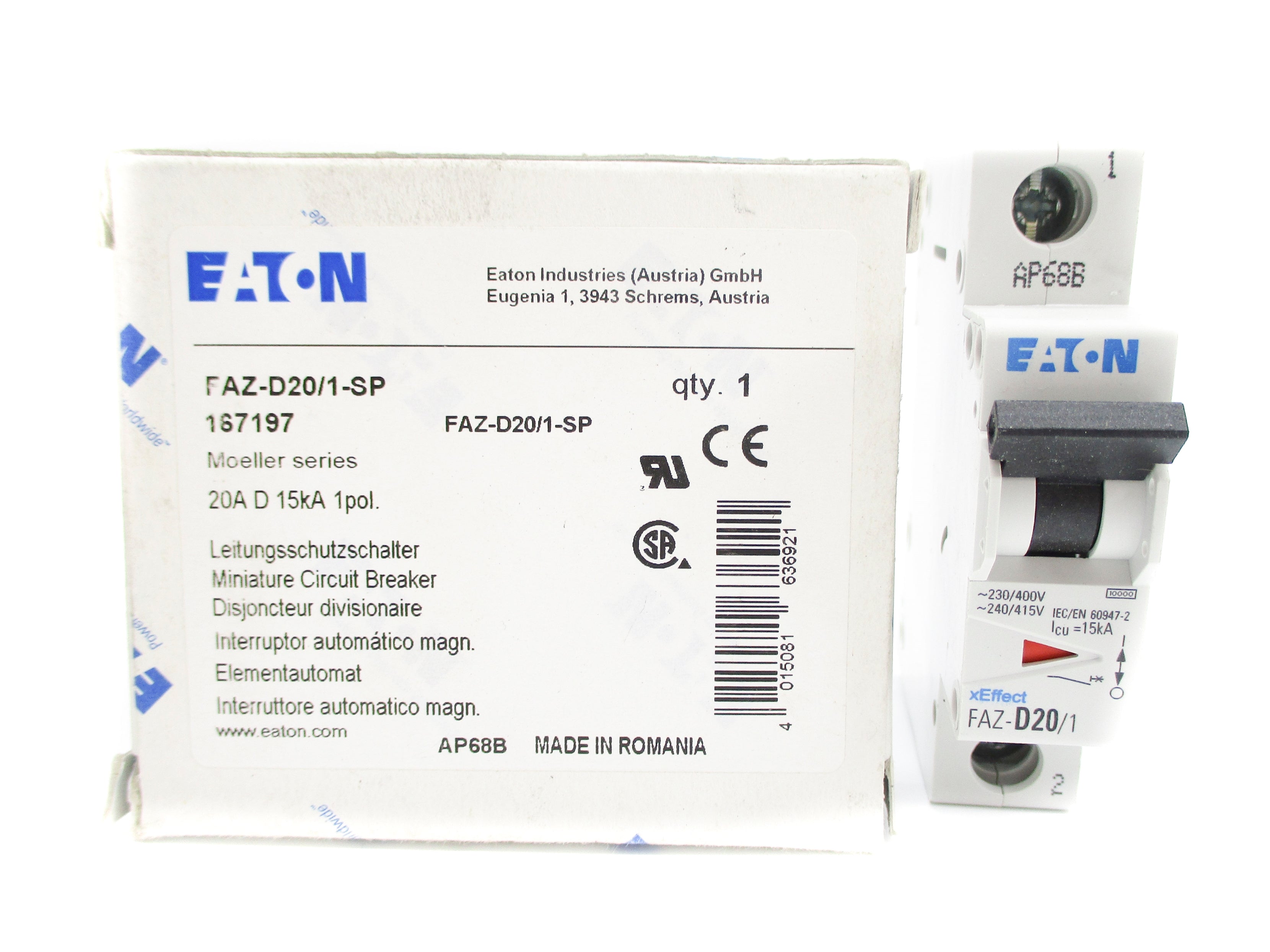 EATON FAZ-D20/1-SP 20A 230/415V NSMP