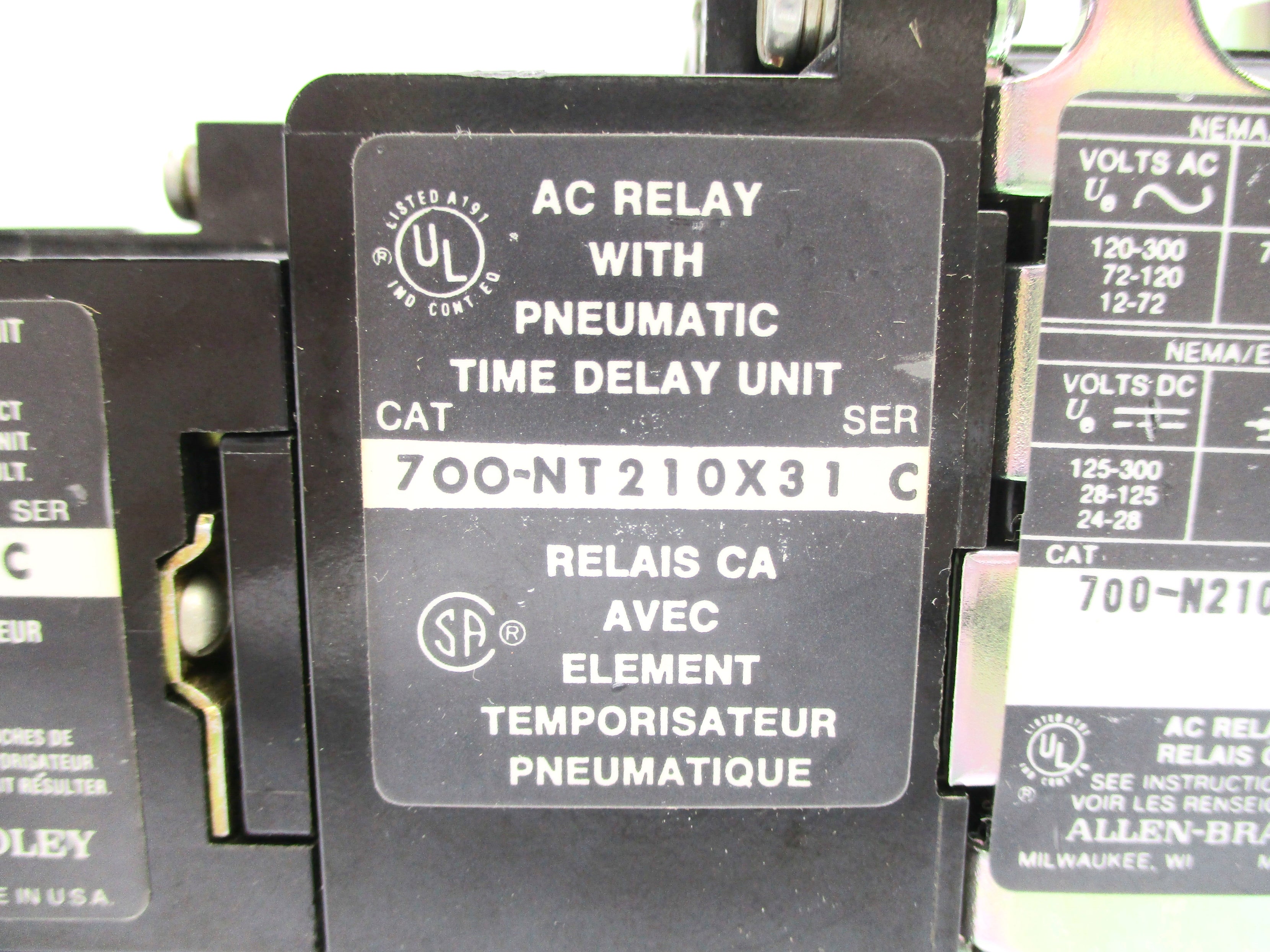 ALLEN BRADLEY 700-NT210X31 SER. C NSNP