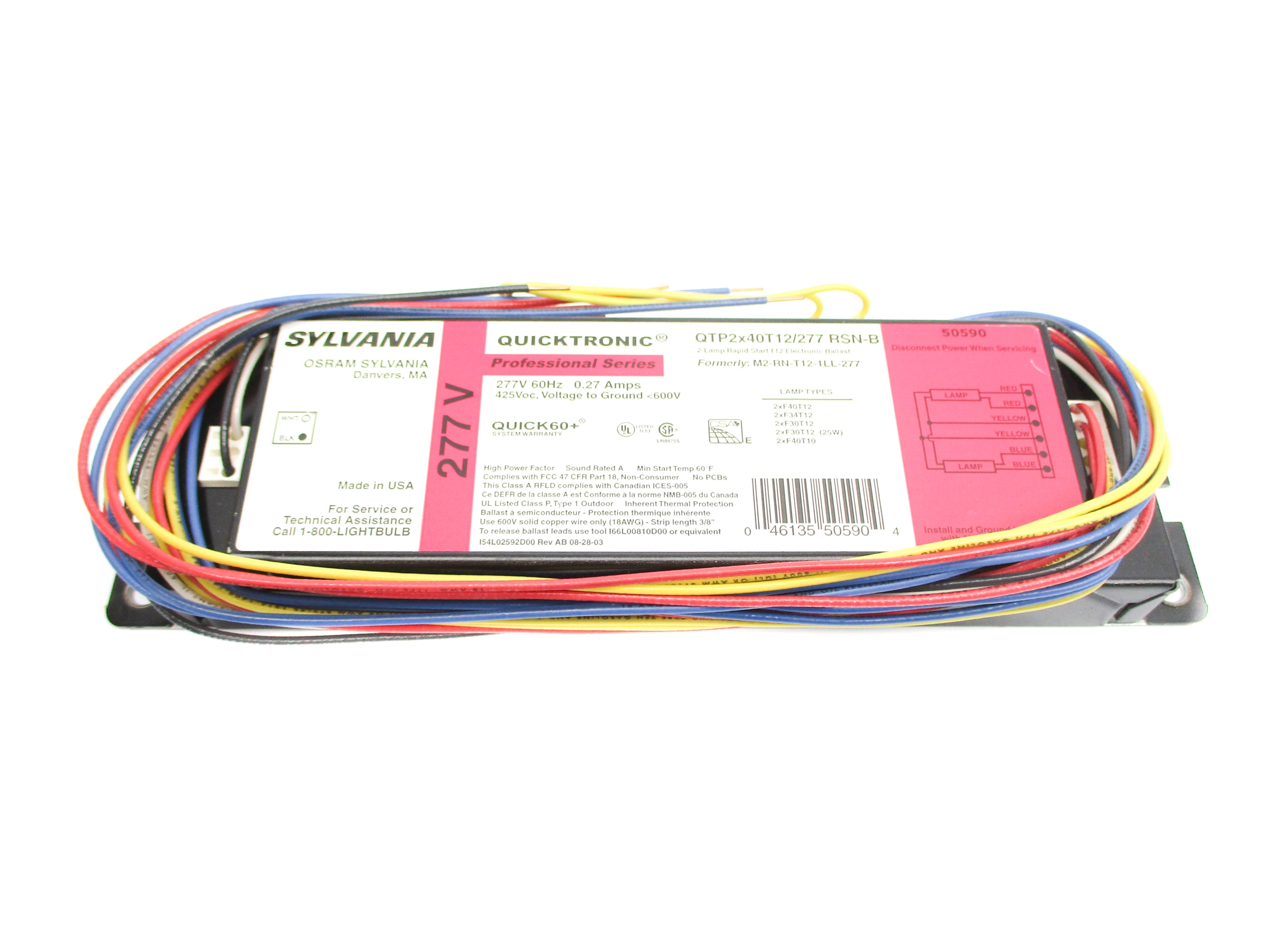 SYLVANIA QTP2X40T12/277RSN-B NSNP