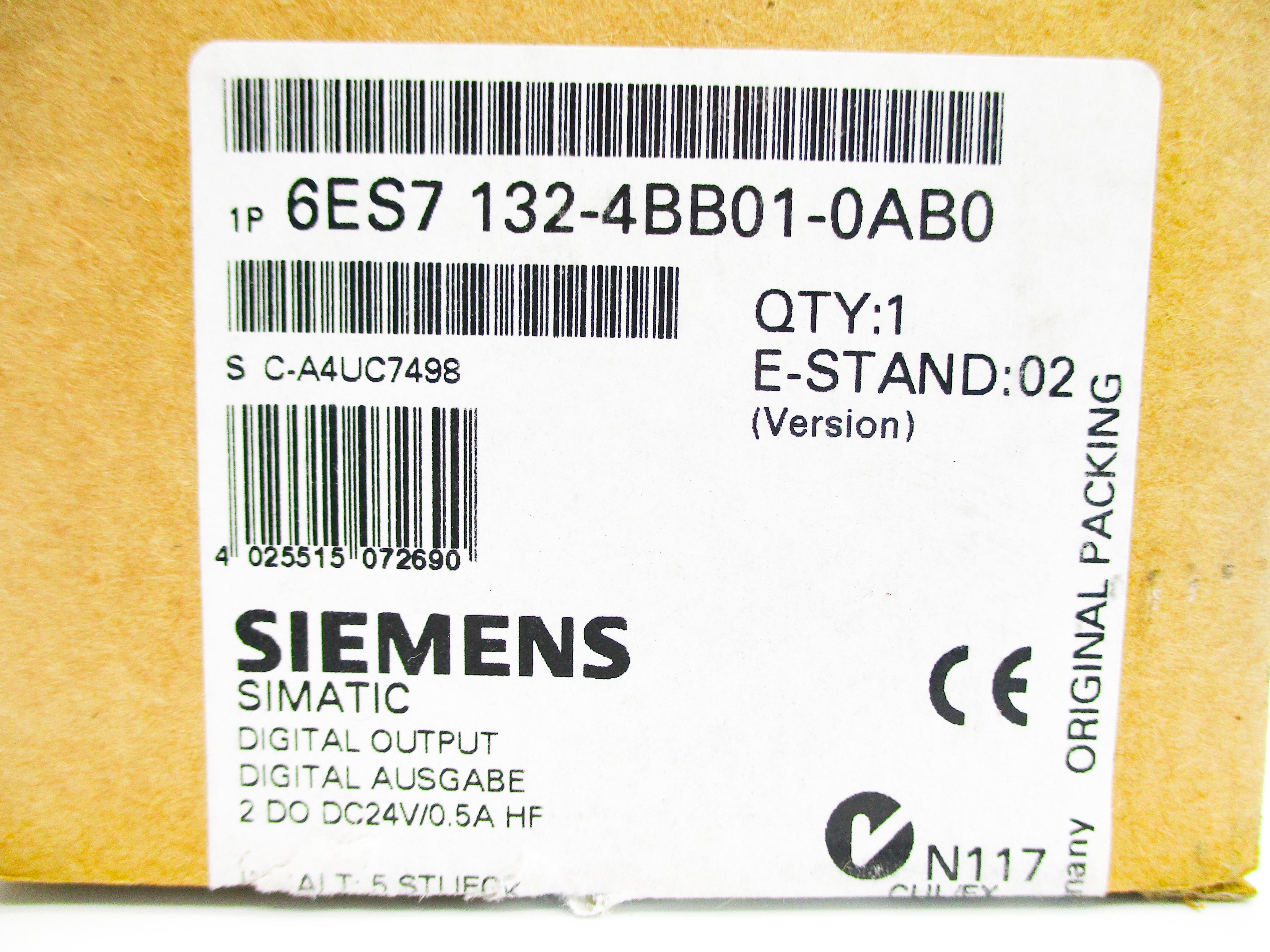 SIEMENS 6ES7132-4BB01-0AB0 (PKG OF 5) NSMP
