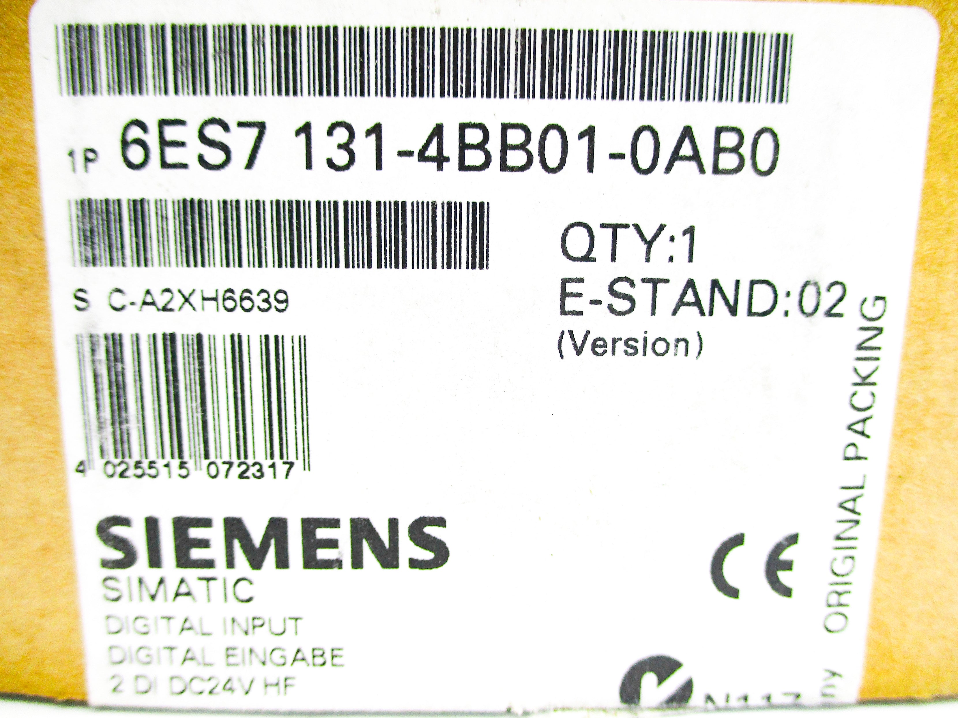 SIEMENS 6ES7131-4BB01-0AB0 24VDC (PKG OF 5) NSMP
