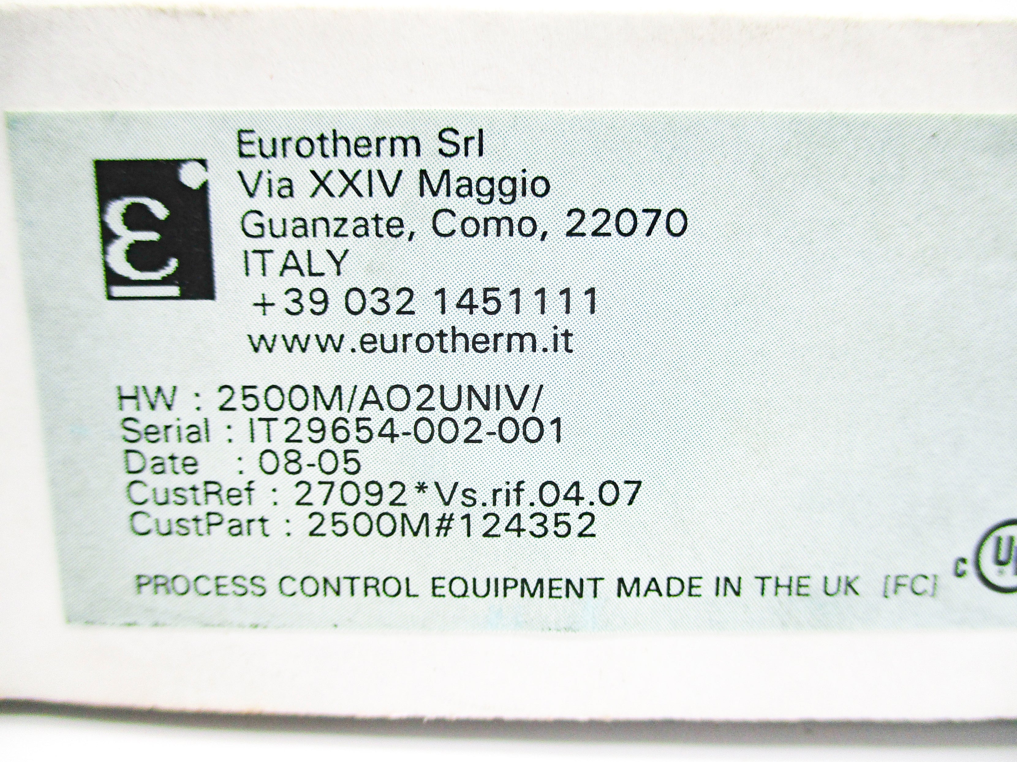 EUROTHERM 2500M/AO2UNIV/ NSMP