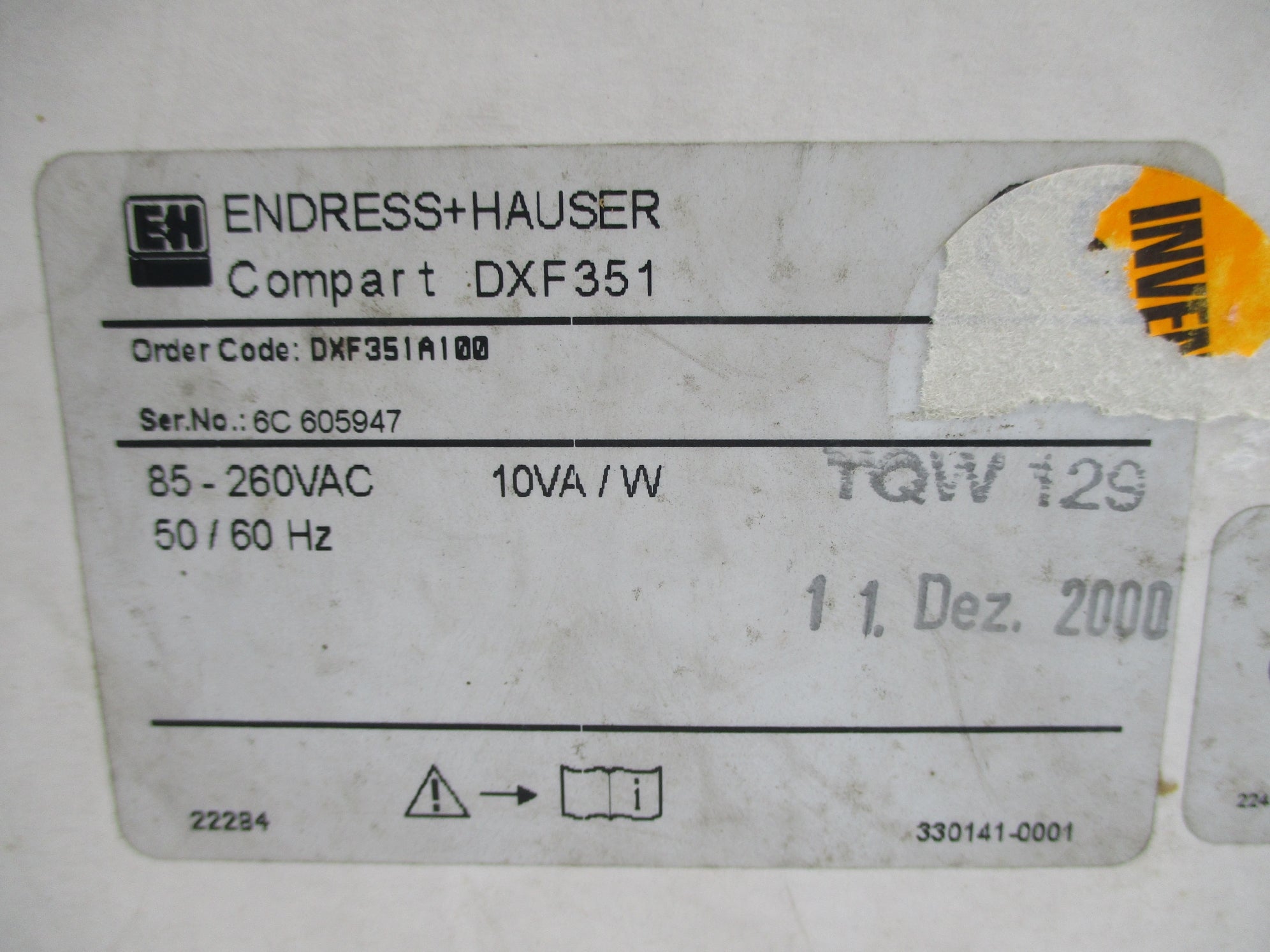 ENDRESS+HAUSER DXF351A100 NSMP