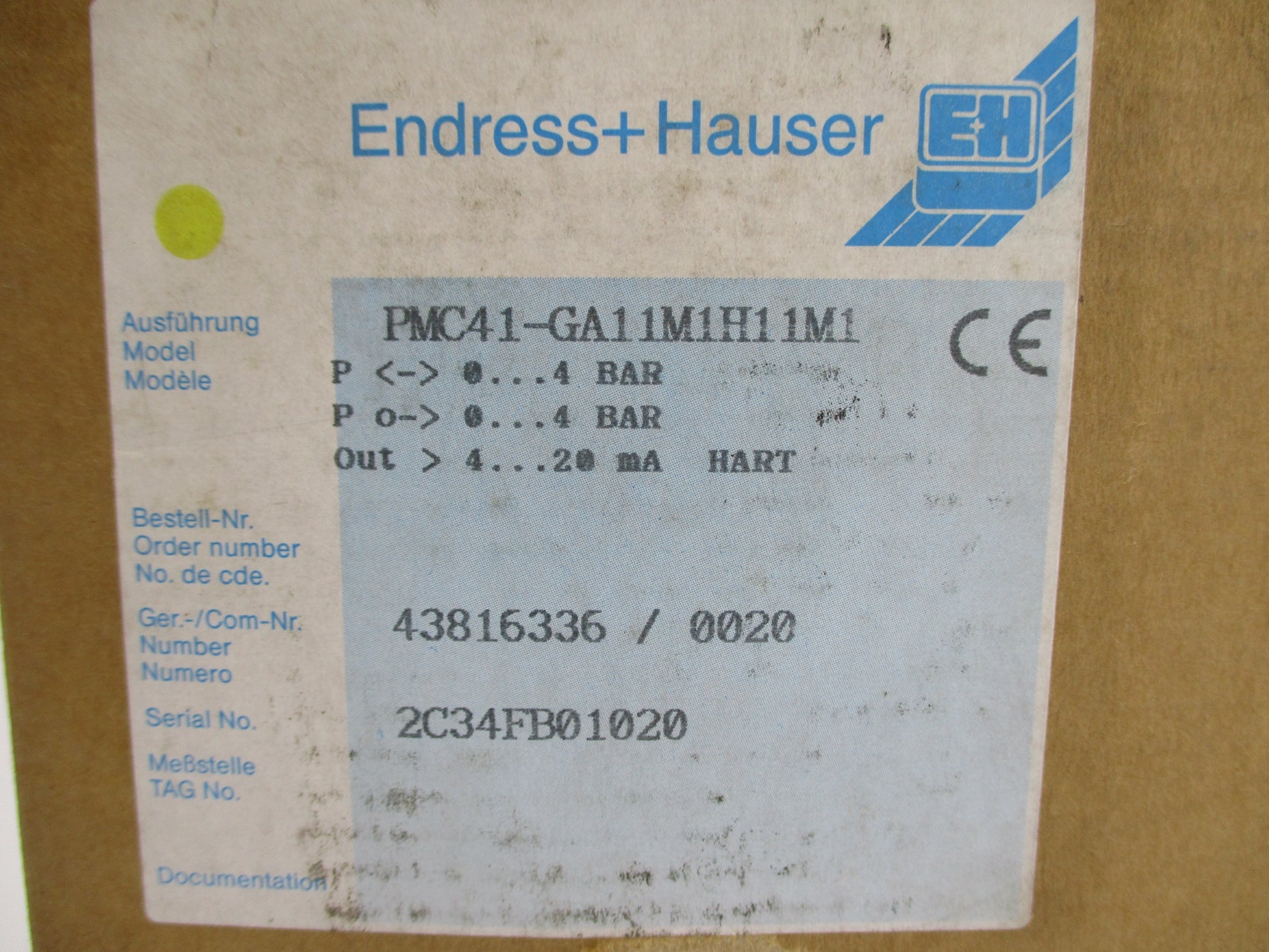 ENDRESS+HAUSER PMC41-GA11M1H11M1 NSMP