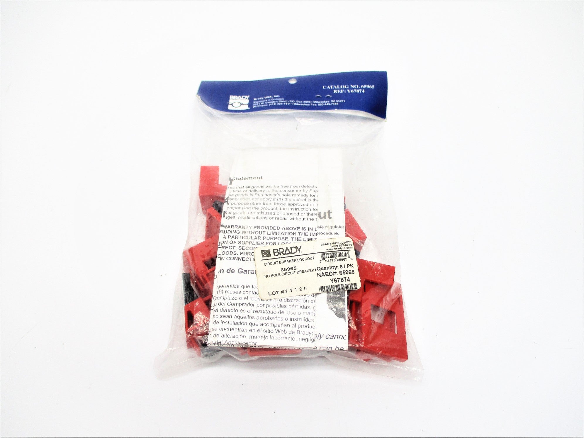 BRADY 65965 (PKG OF 6) NSMP