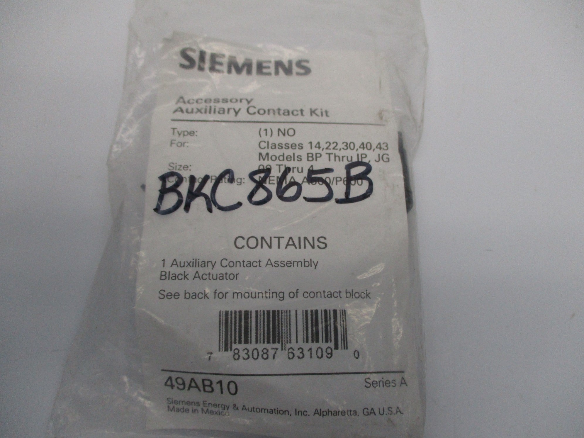 SIEMENS 49AB10 SER. A NSMP