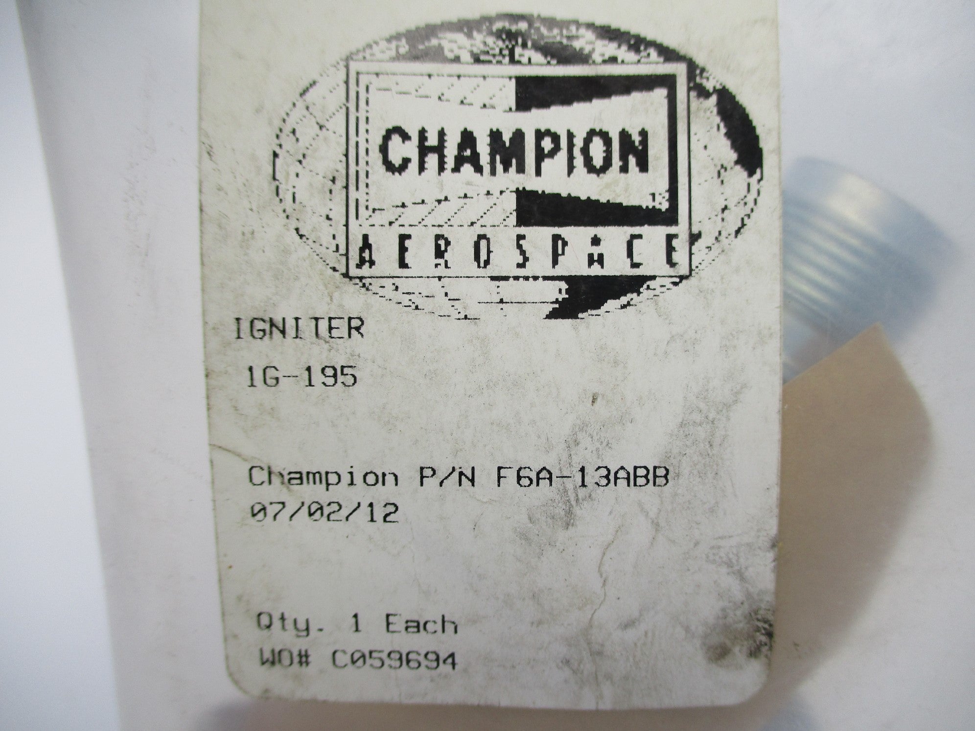 CHAMPION AEROSPACE F6A-13ABB NSMP