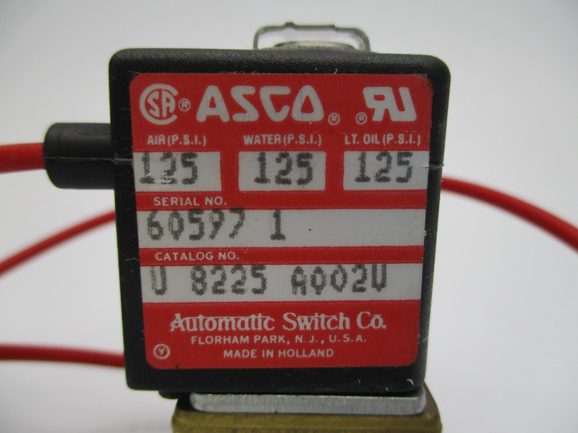 ASCO U8225A002U 125PSI NSNP